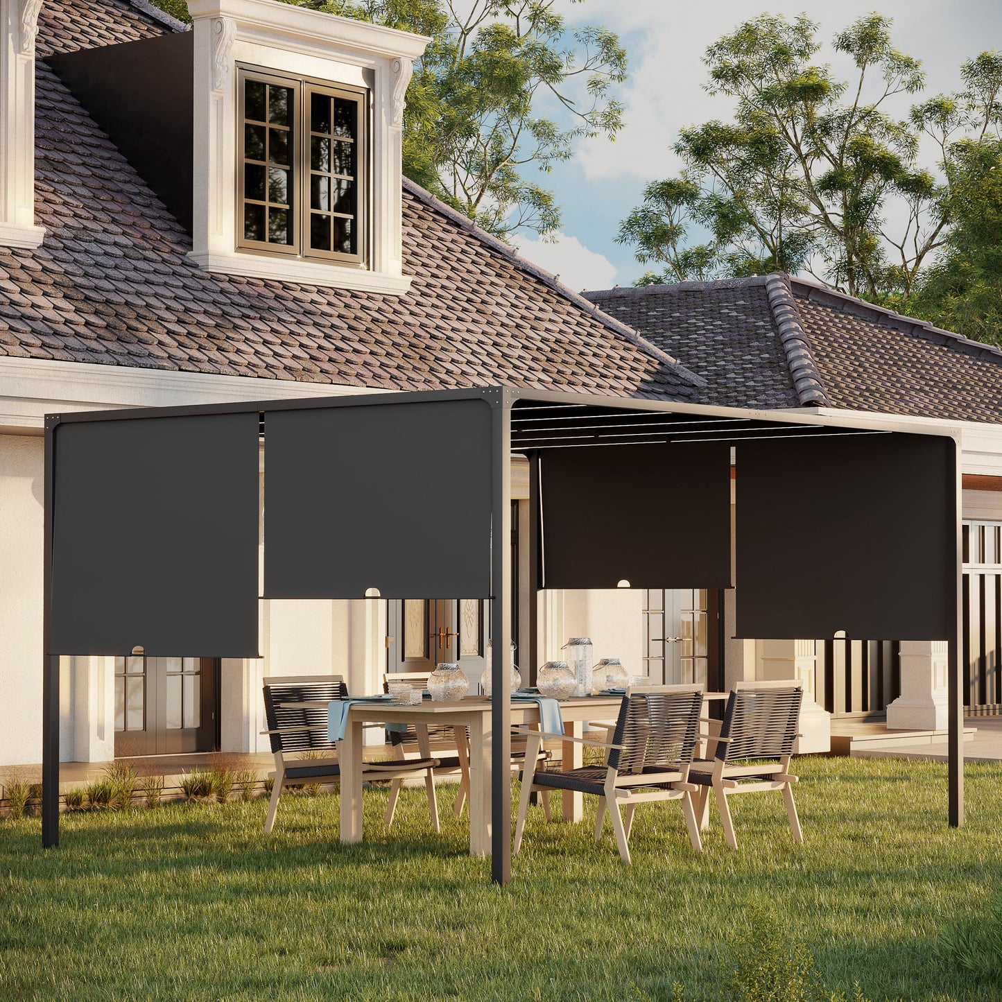 3(m) x 4m Metal Pergola with LED Lights