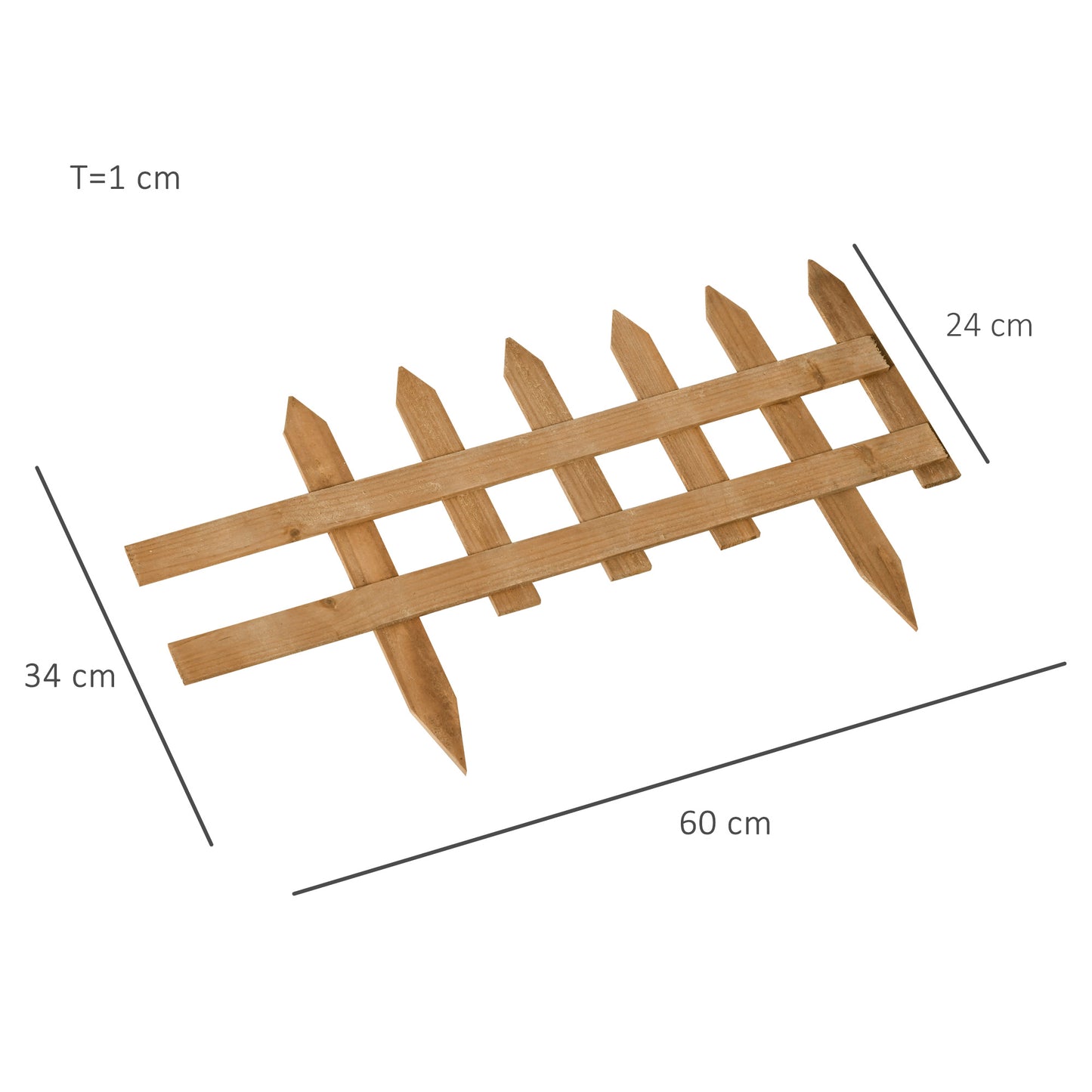 Pack of 24 Wooden Border Fences