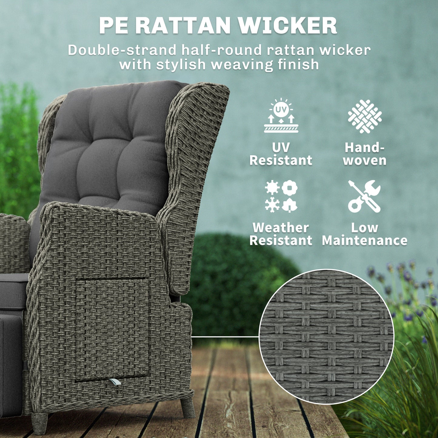 Rattan Garden Recliner Chair
