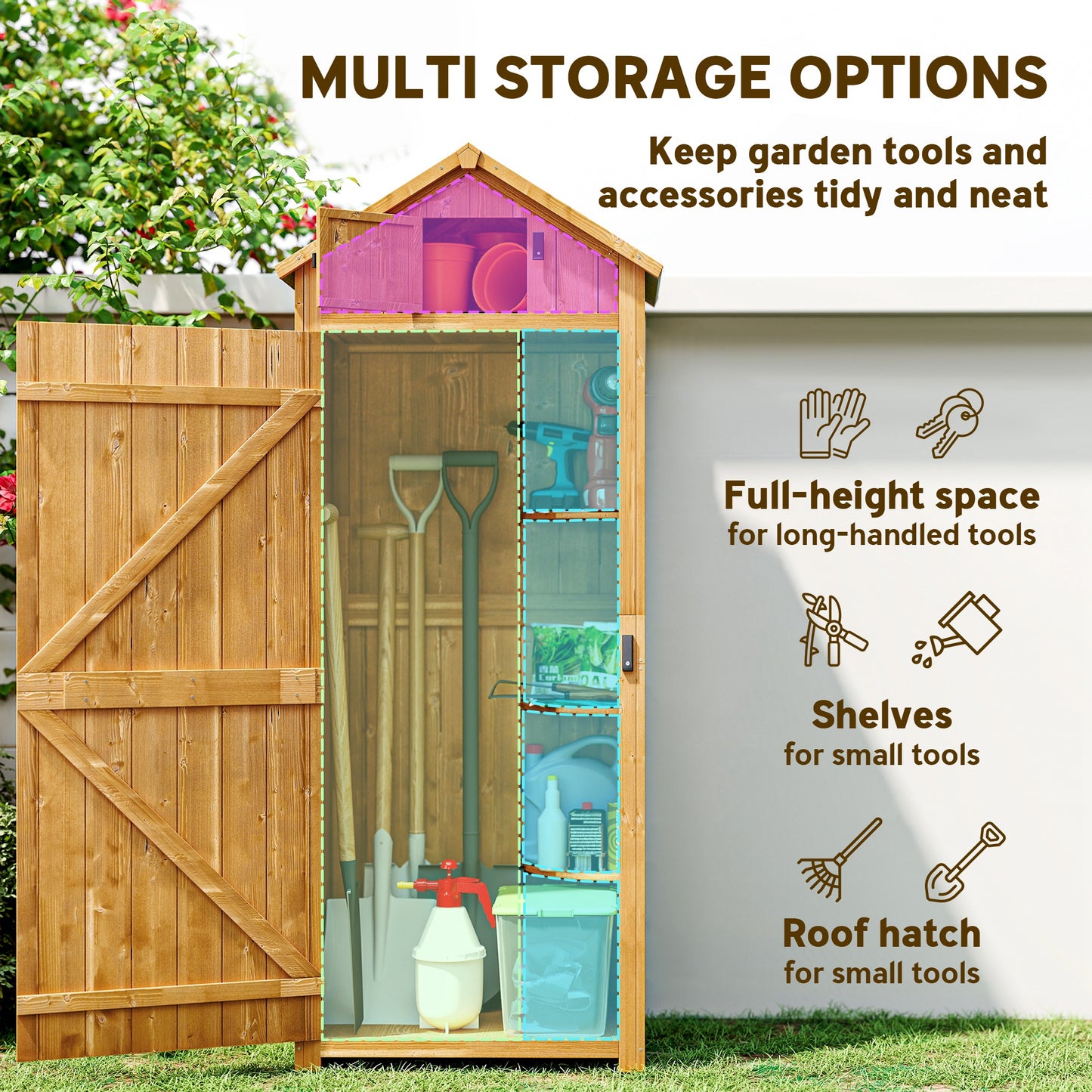 Garden Shed Wood Outdoor Garden Tool Storage Unit