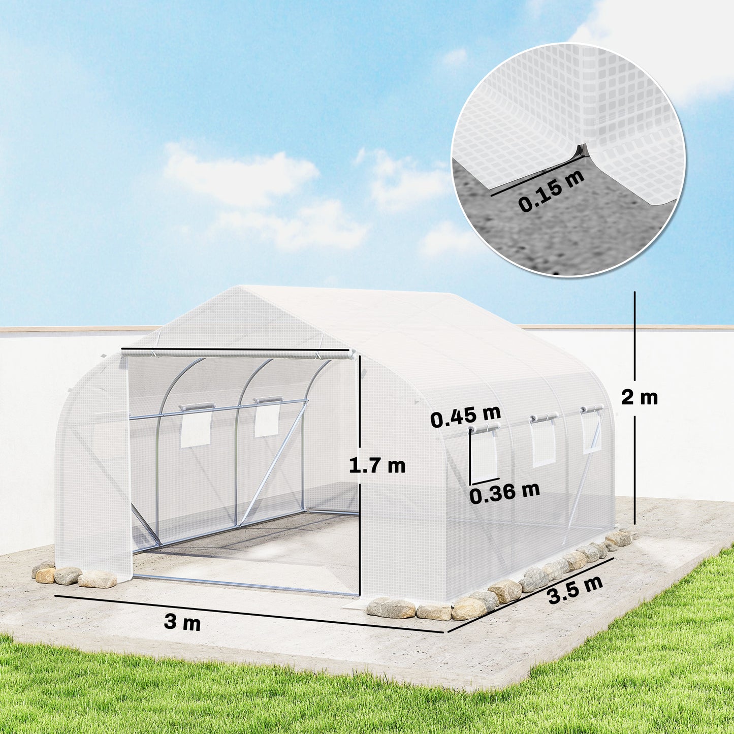 Walk-In Polytunnel Greenhouse Warm House Garden Tunnel Shelter