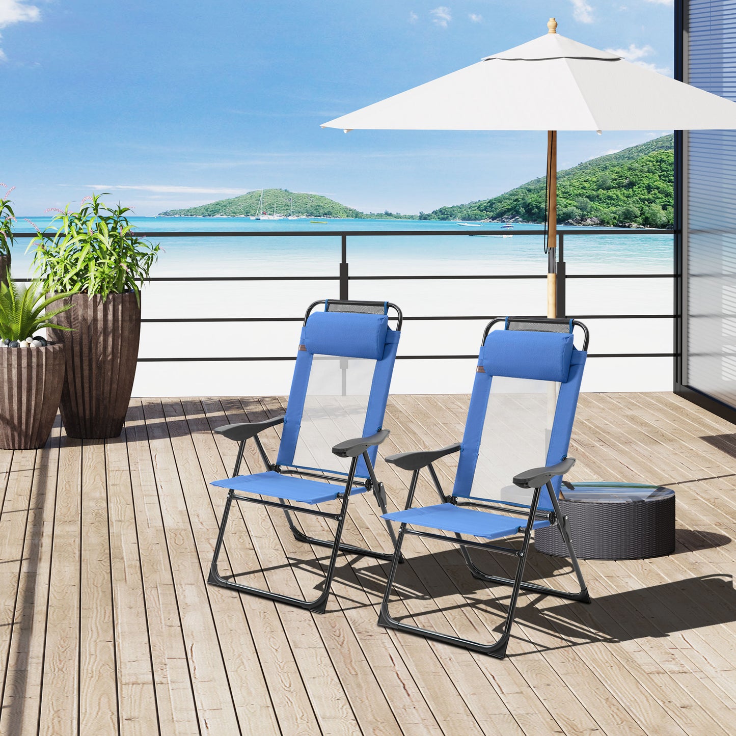 Folding Garden Chairs Set of 2