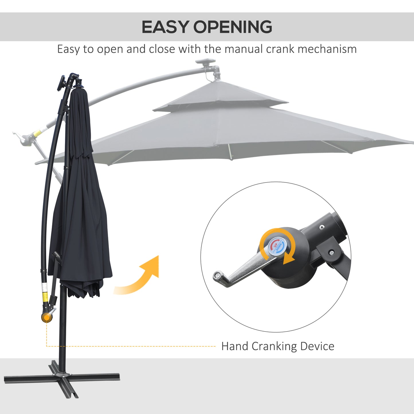 3(m) Cantilever Banana Parasol Hanging Umbrella