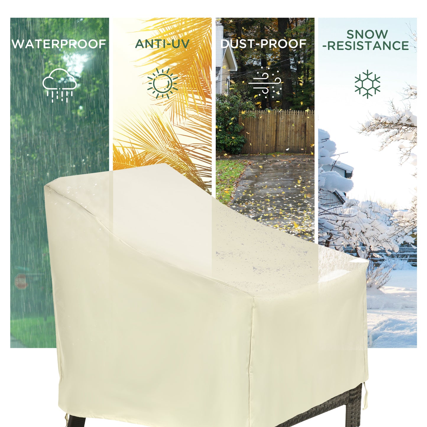 600D Oxford Cloth Furniture Cover Single Chair Garden Patio Outdoor