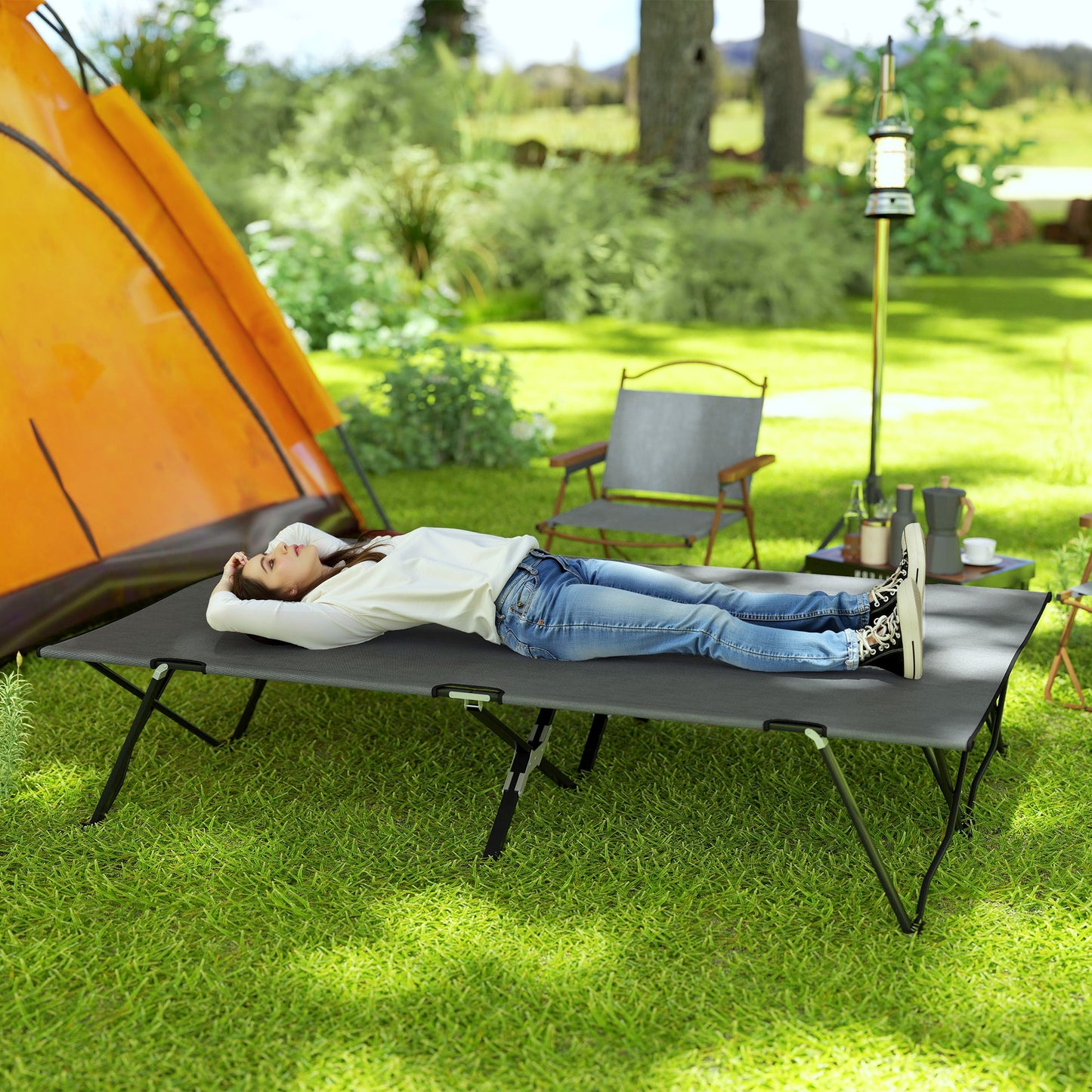 Double Camping Cot Bed, with Bag