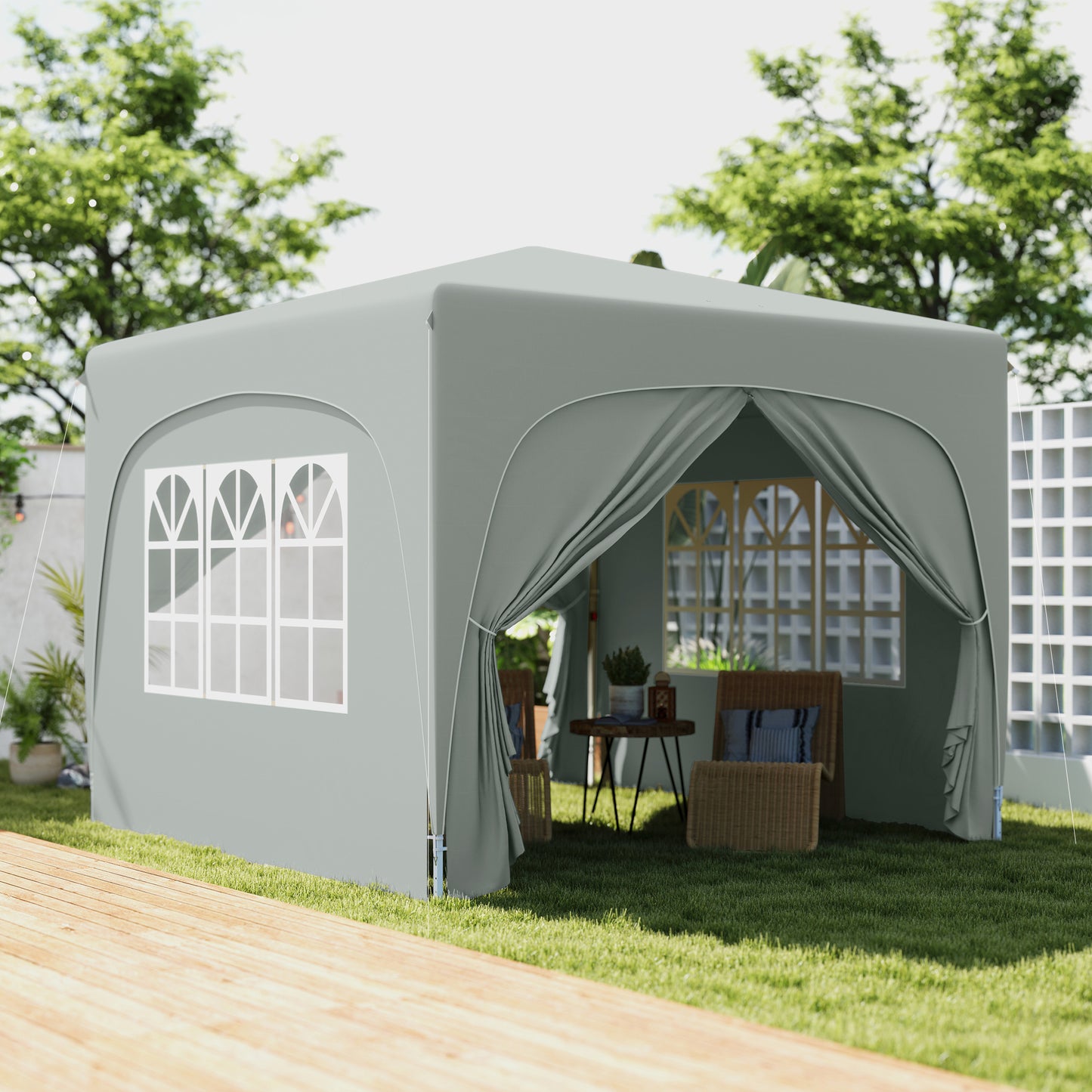 3 x 3m Pop-Up Gazebo Shelter, with Accessories
