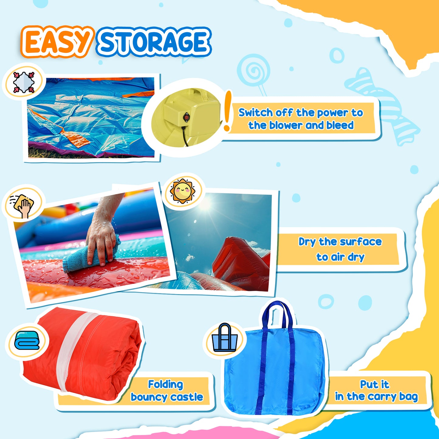 Kids Bounce Castle Inflatable Trampoline Slide Pool Basket