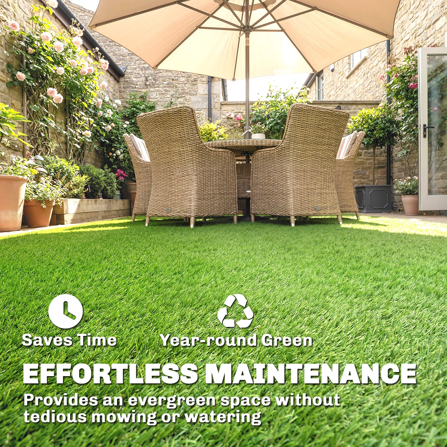 Artificial Grass Turf Low Maintenance Realistic Lawn Pet Turf
