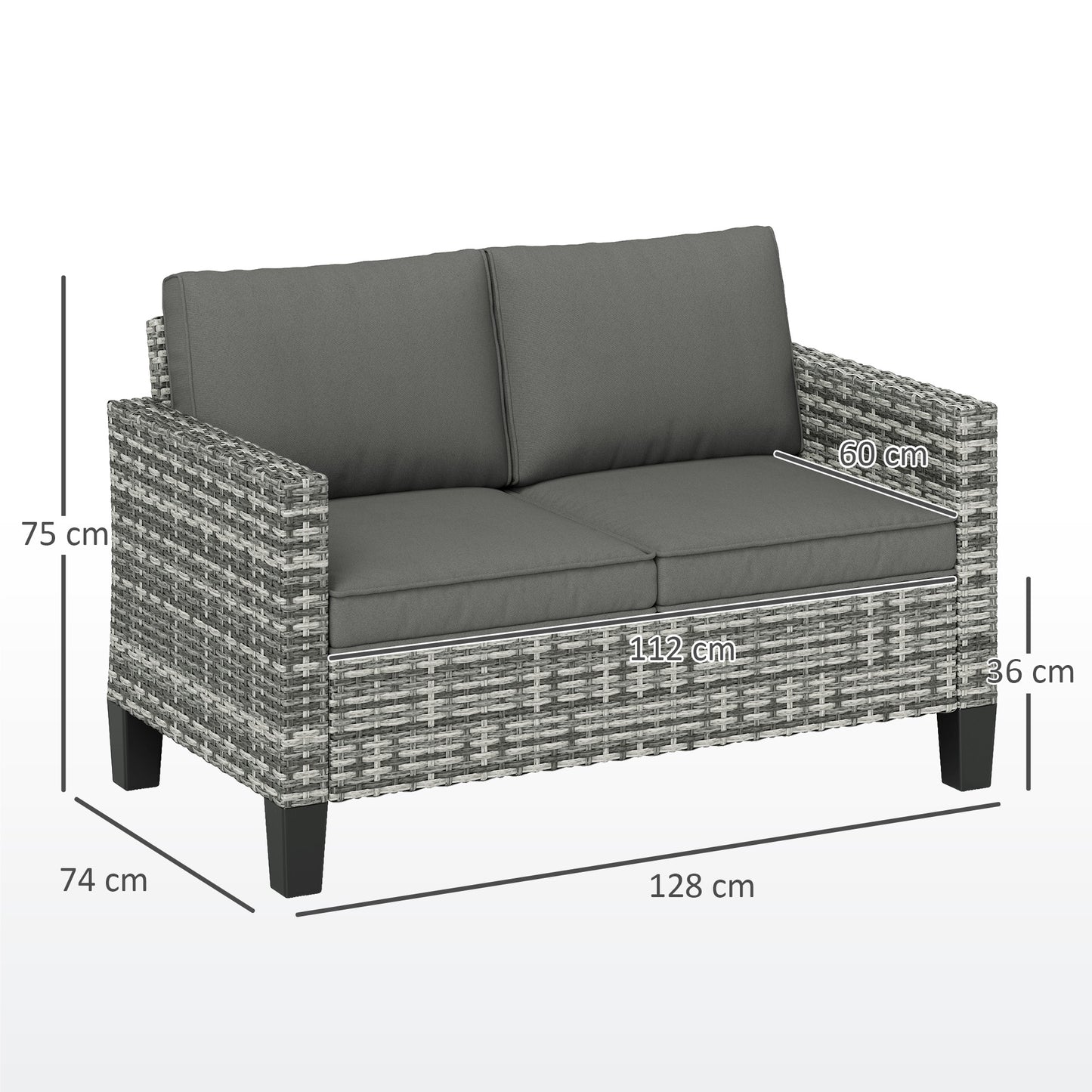 Two-Seater Rattan Outdoor Sofa
