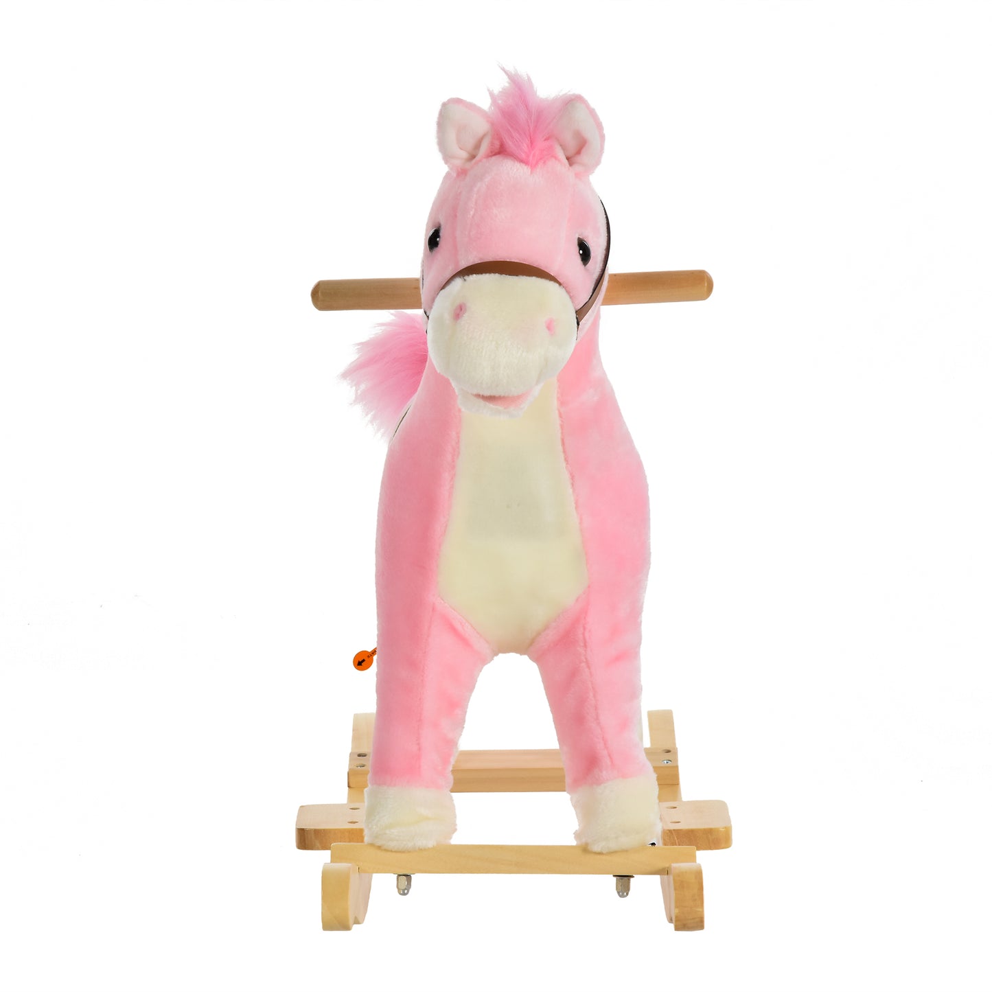 Kids Plush Rocking Horse w/ Sound Moving Mouth Wagging Tail
