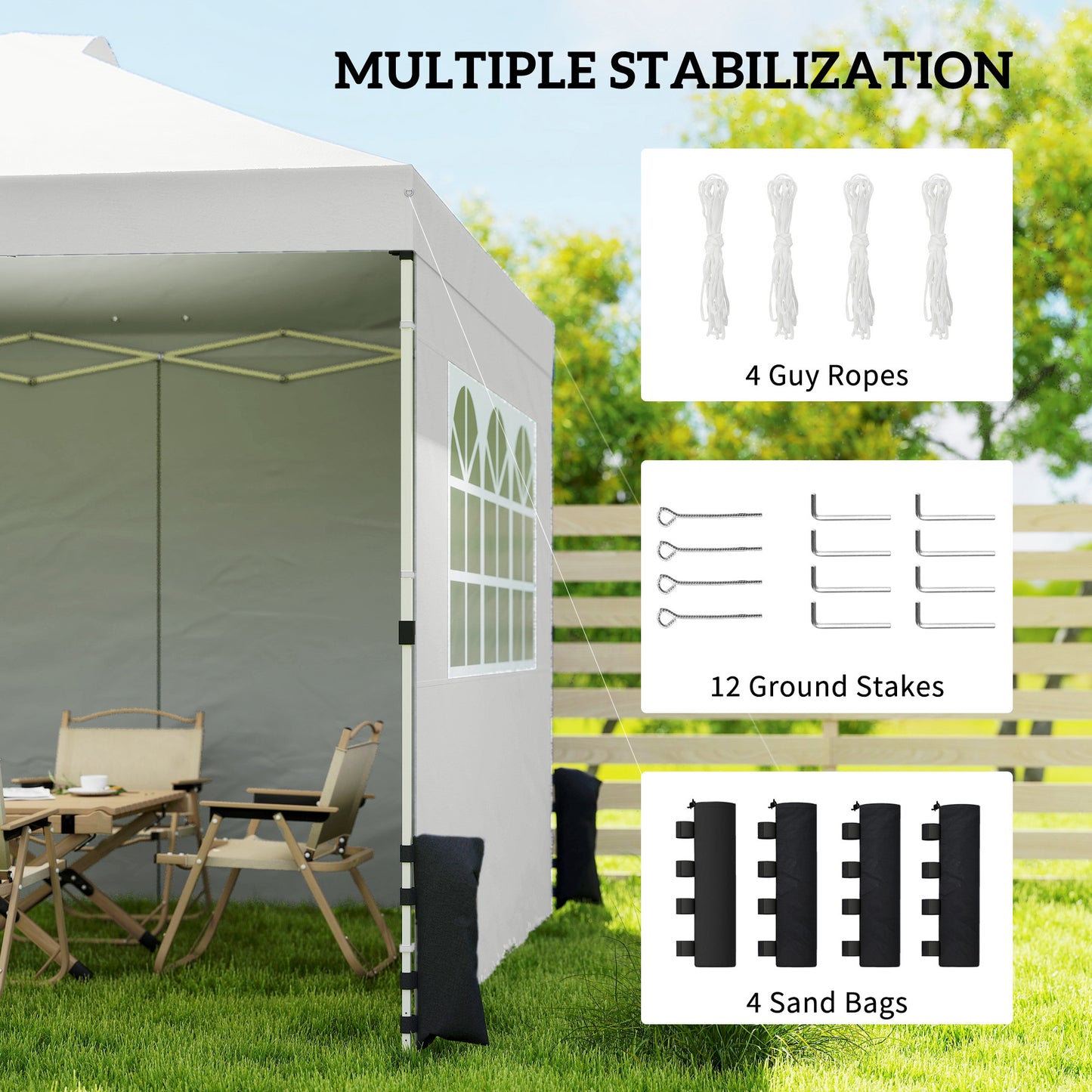 Pop Up Gazebo Waterproof Height Adjustable Canopy