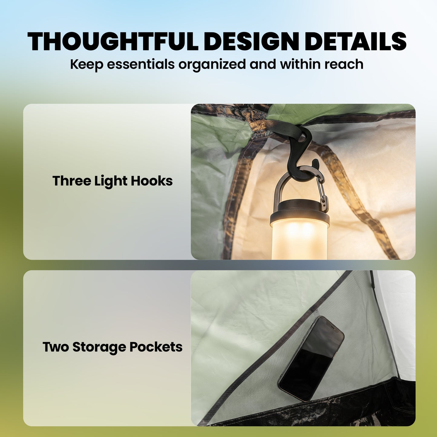 Family Camping Tent 3000mm Waterproof Windproof Tunnel Tent 8-12