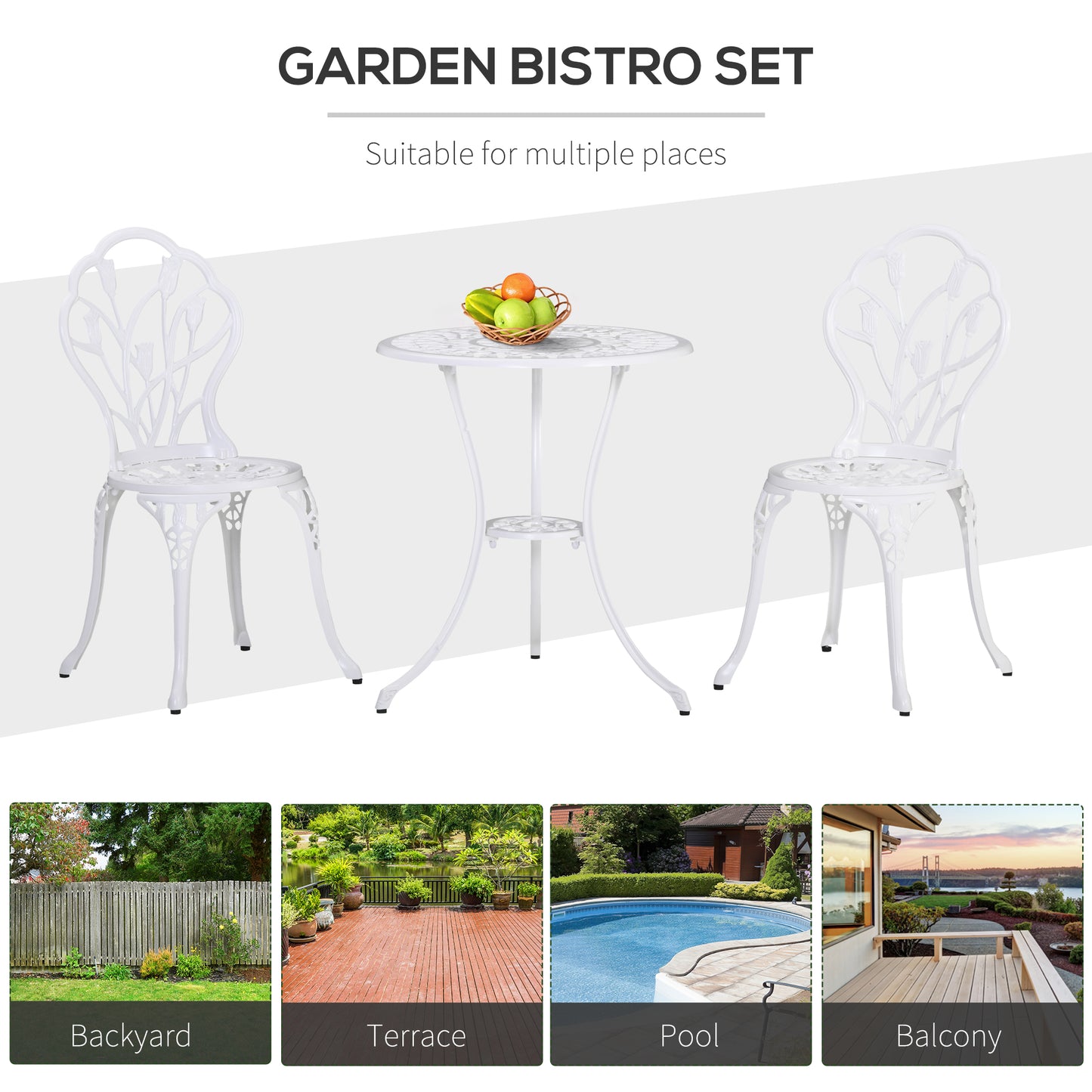 3 Piece Patio Bistro Set for 2