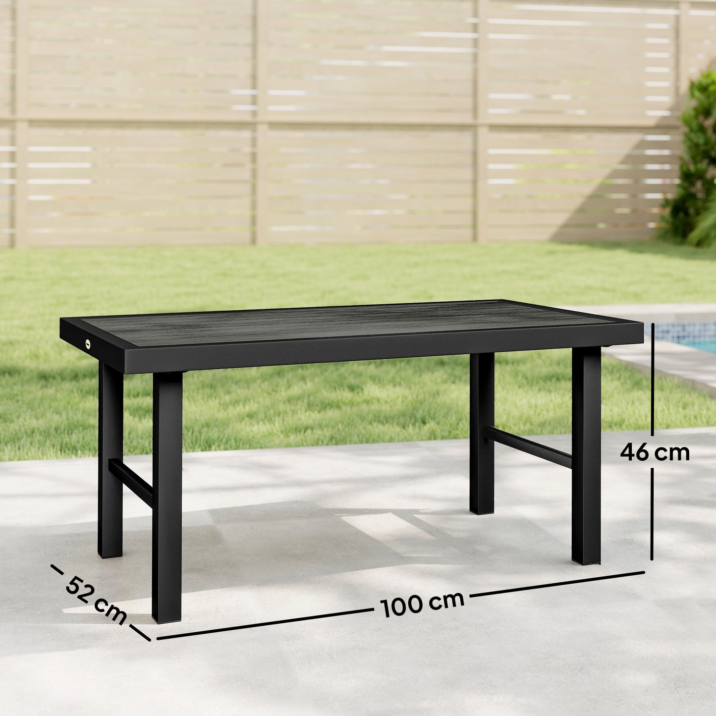 Metal Garden Coffee Table, Outdoor Side Table