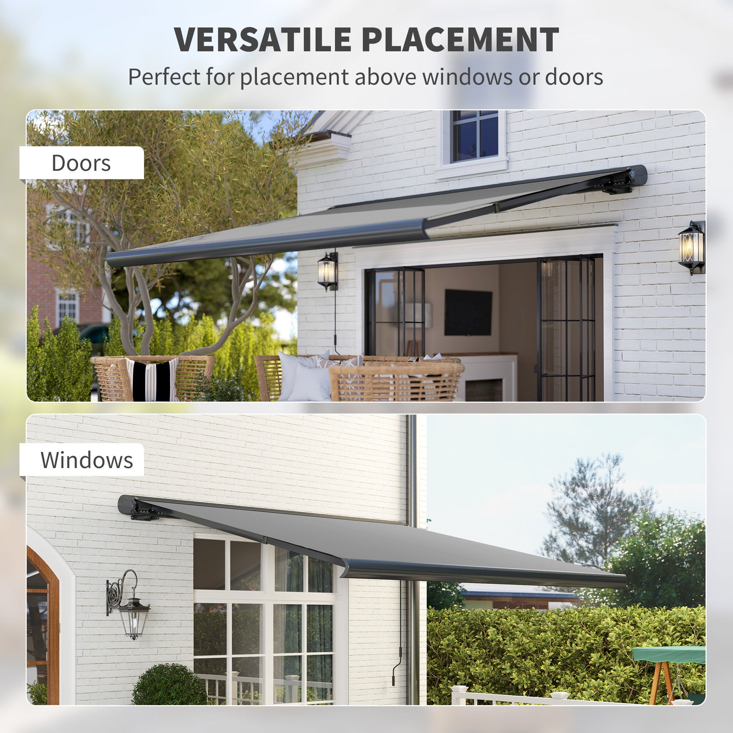 3.5 x 3 m Electric Awning, Aluminium Frame DIY Retractable Awning