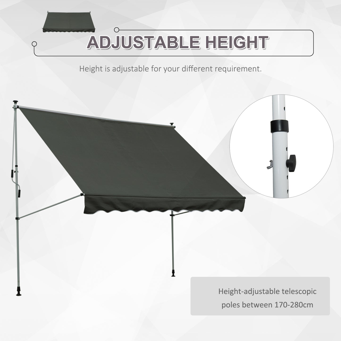 3x1.5m  Adjustable Outdoor Aluminium Frame Awning