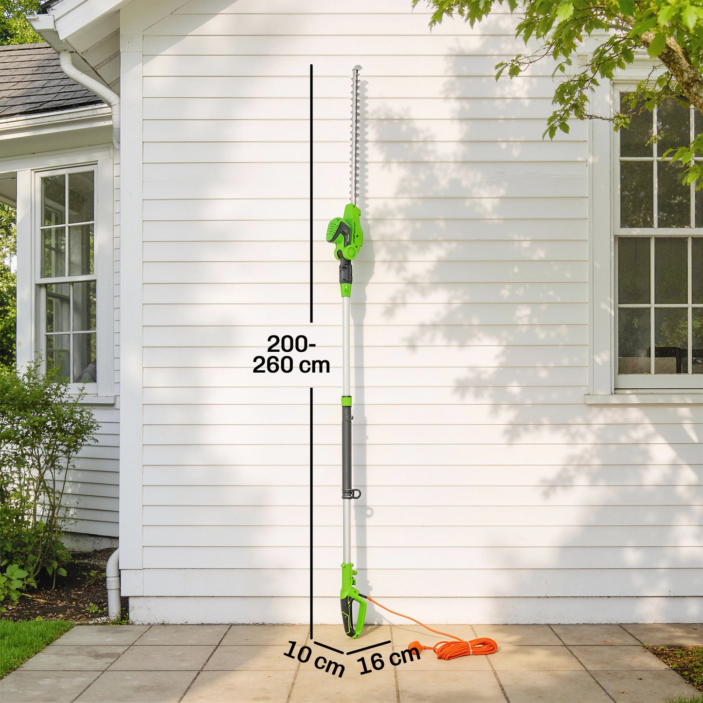 2.6m Corded Extendable Hedge Trimmer with 90° Adjustable Head