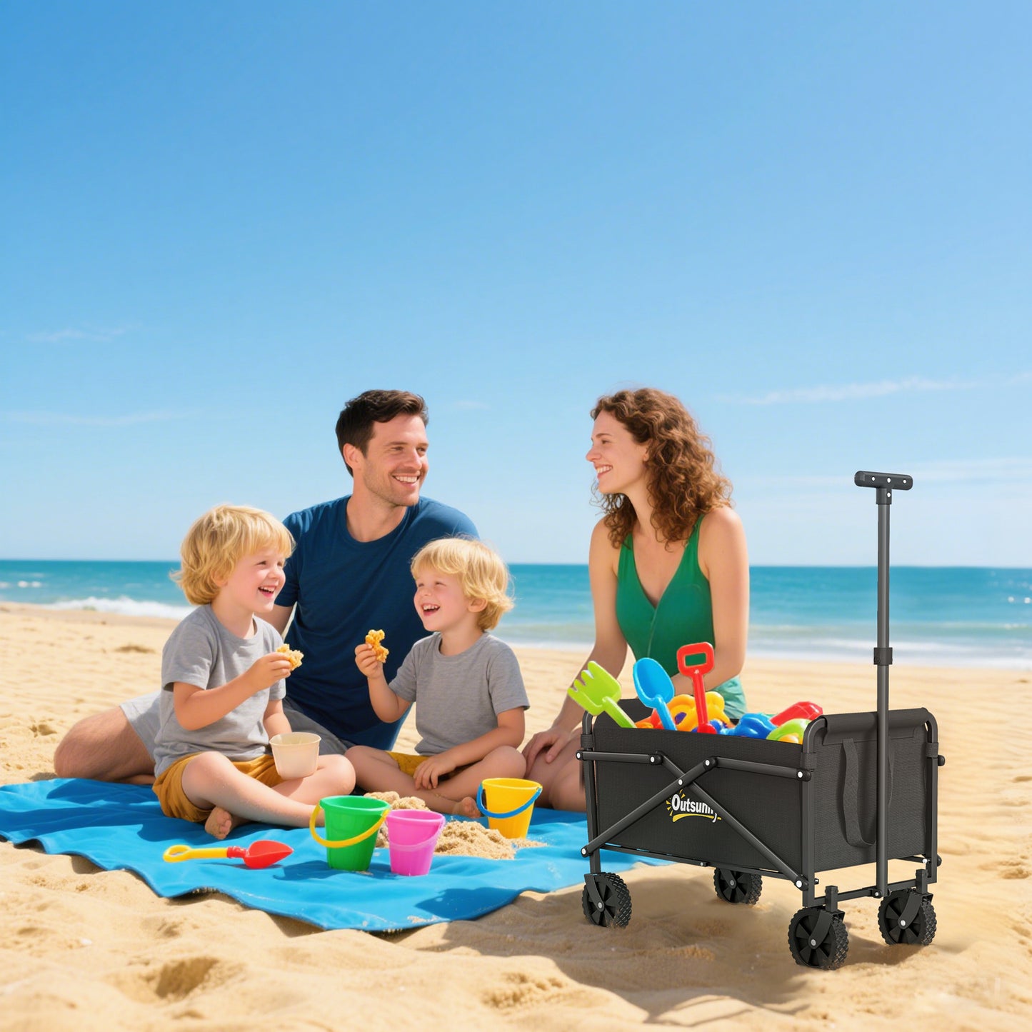 41L Festival Trolley on Wheels, Compact Garden Folding Trolley Cart