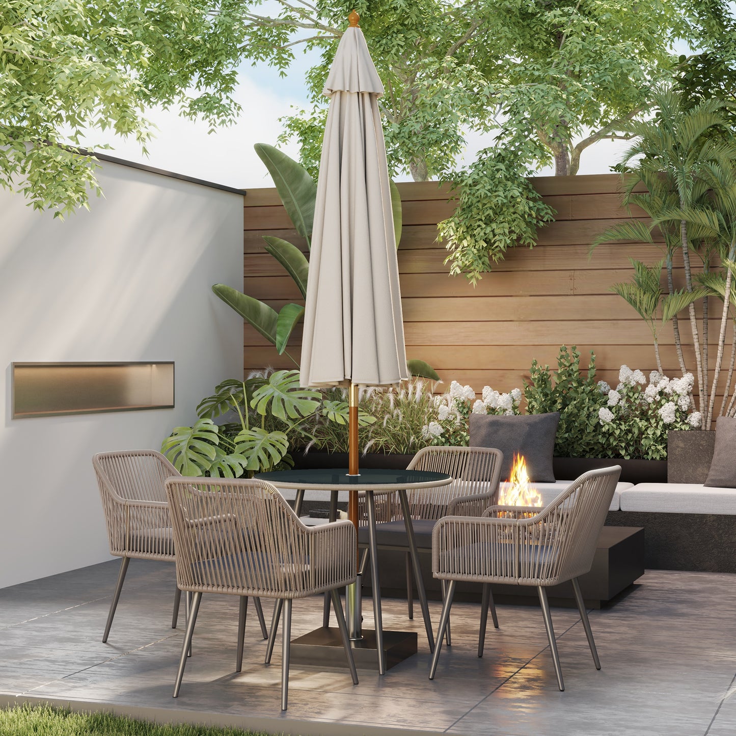 4 Seater Rattan Dining Set