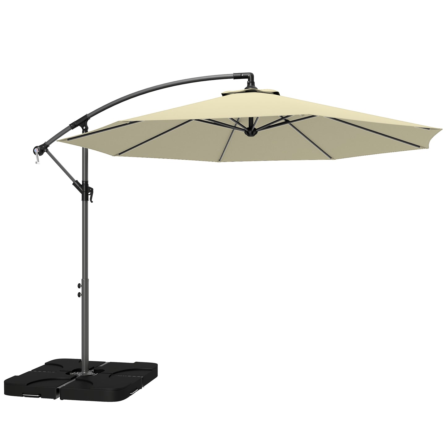 3m Overhanging Parasol, with Base, Weights and Cover