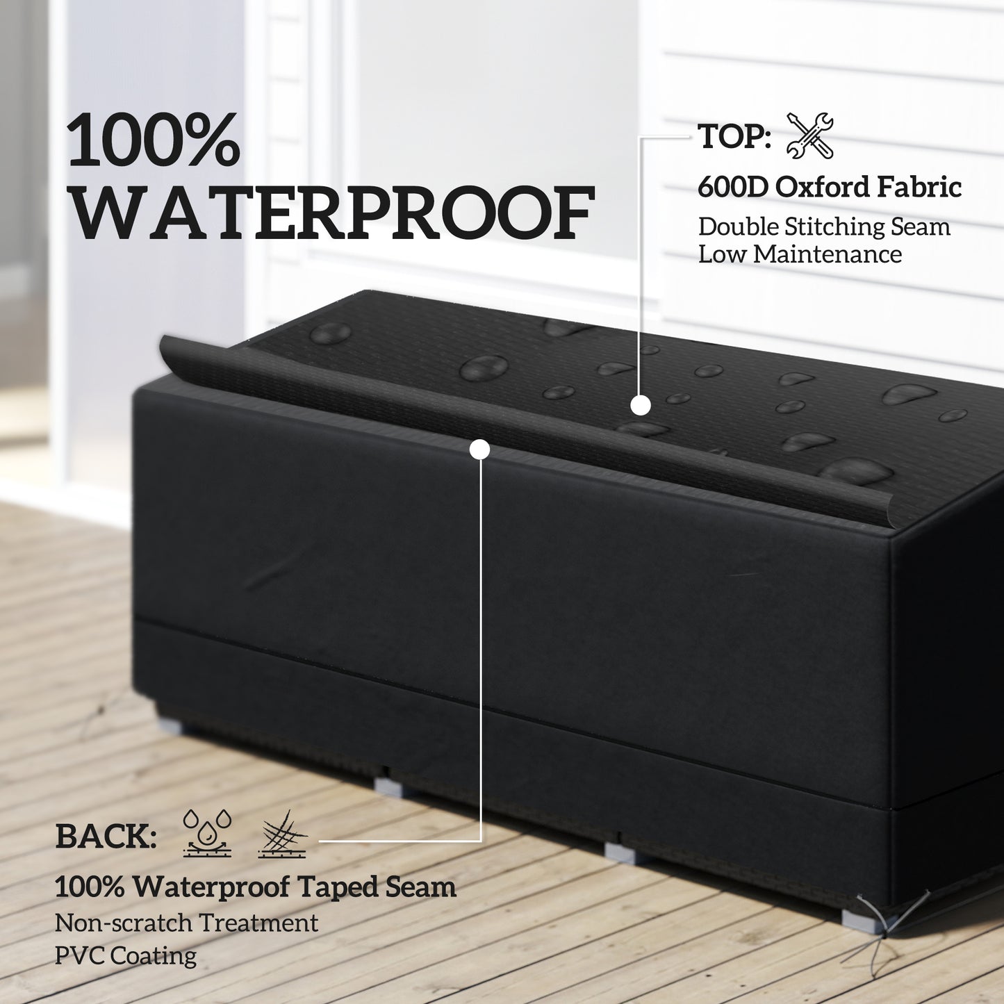 Rectangular Patio Garden Furniture Cover Waterproof