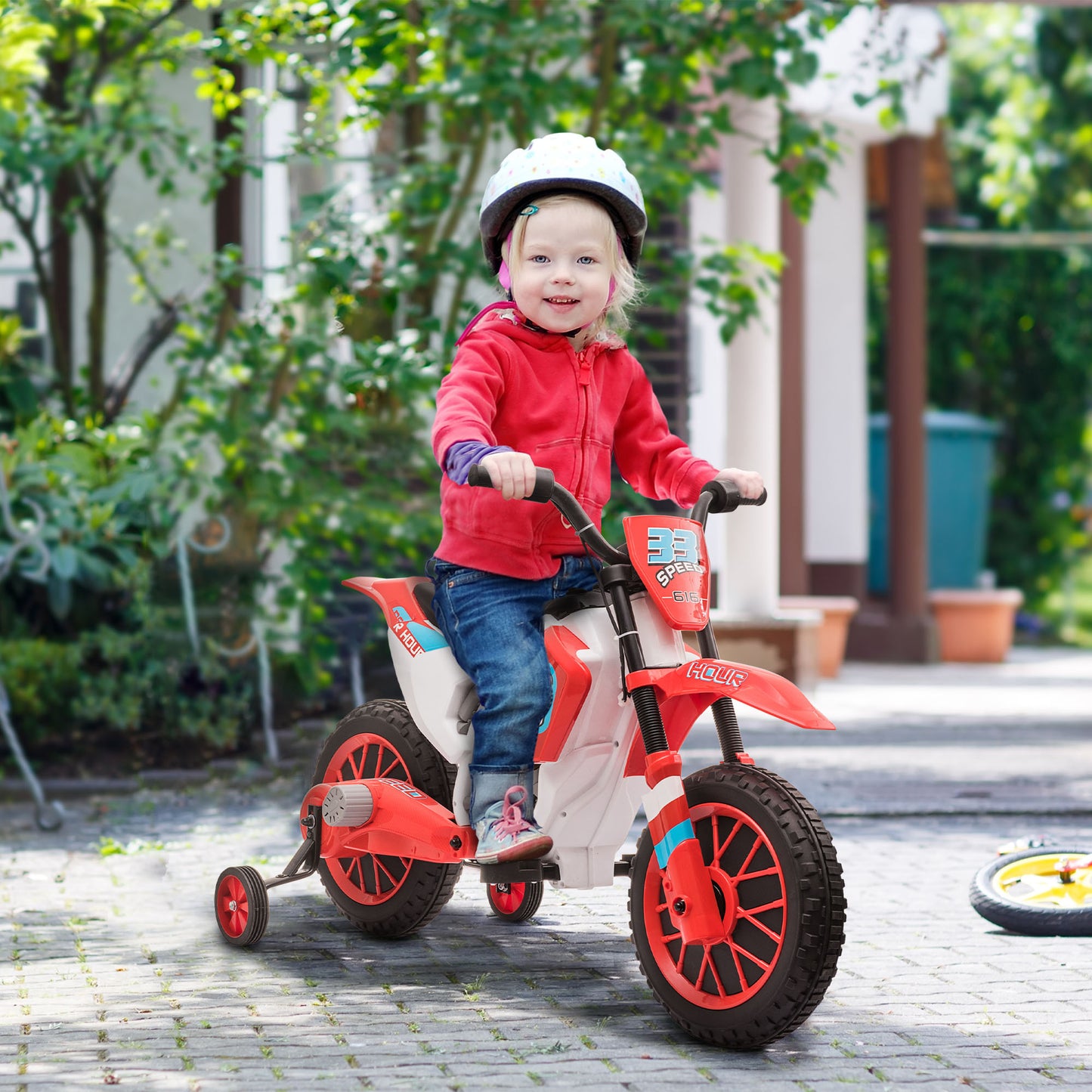 12V Kids Electric Motorcycle Ride-On, with Training Wheels