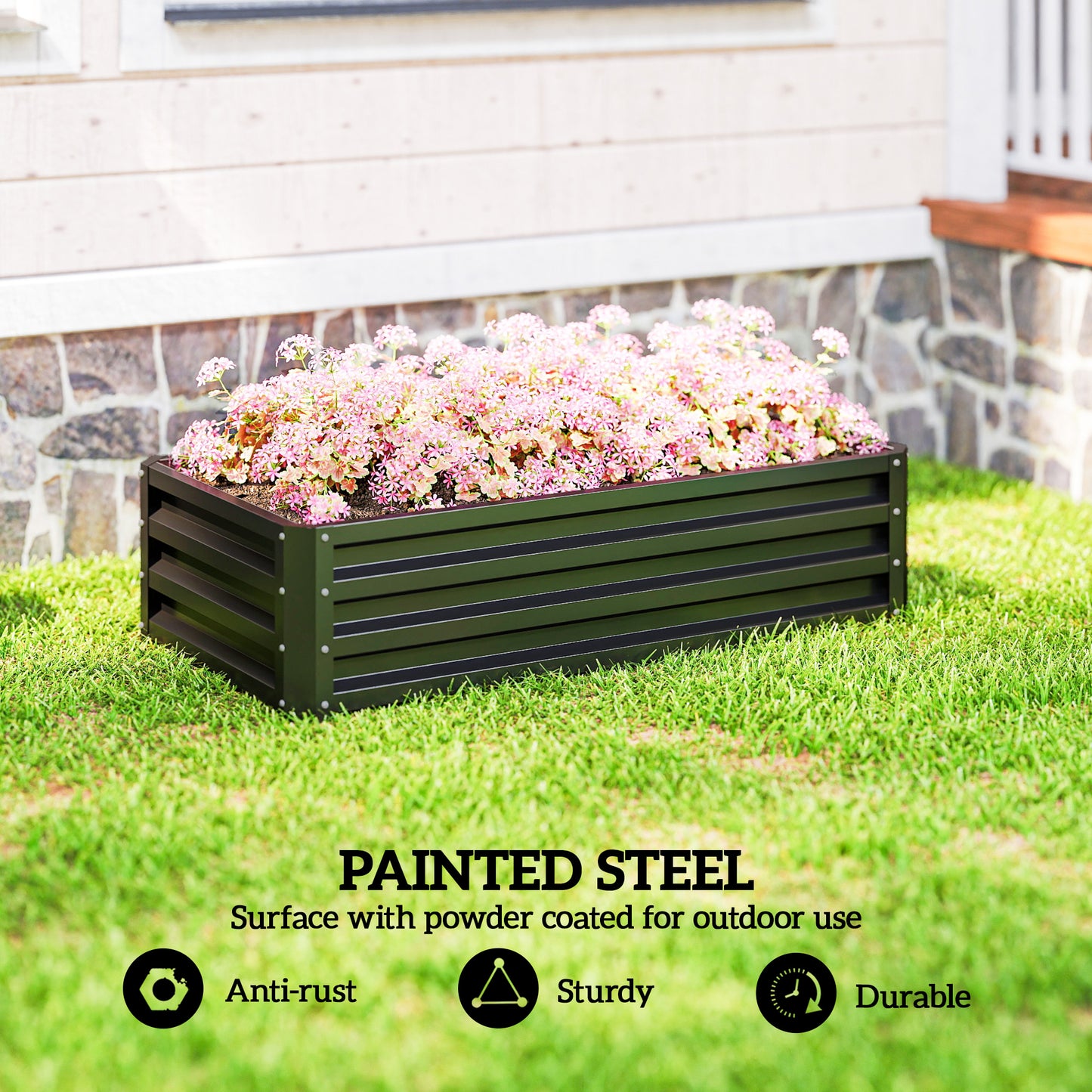 Raised Beds for Garden, Galvanized Outdoor Planters