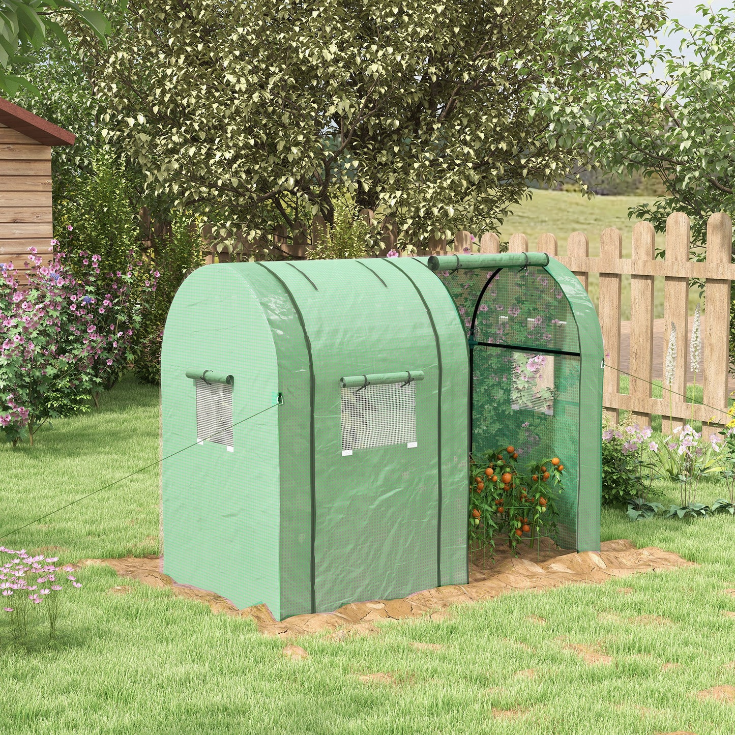 Tomato Greenhouse, Garden Growhouse with 2 Roll-up Doors