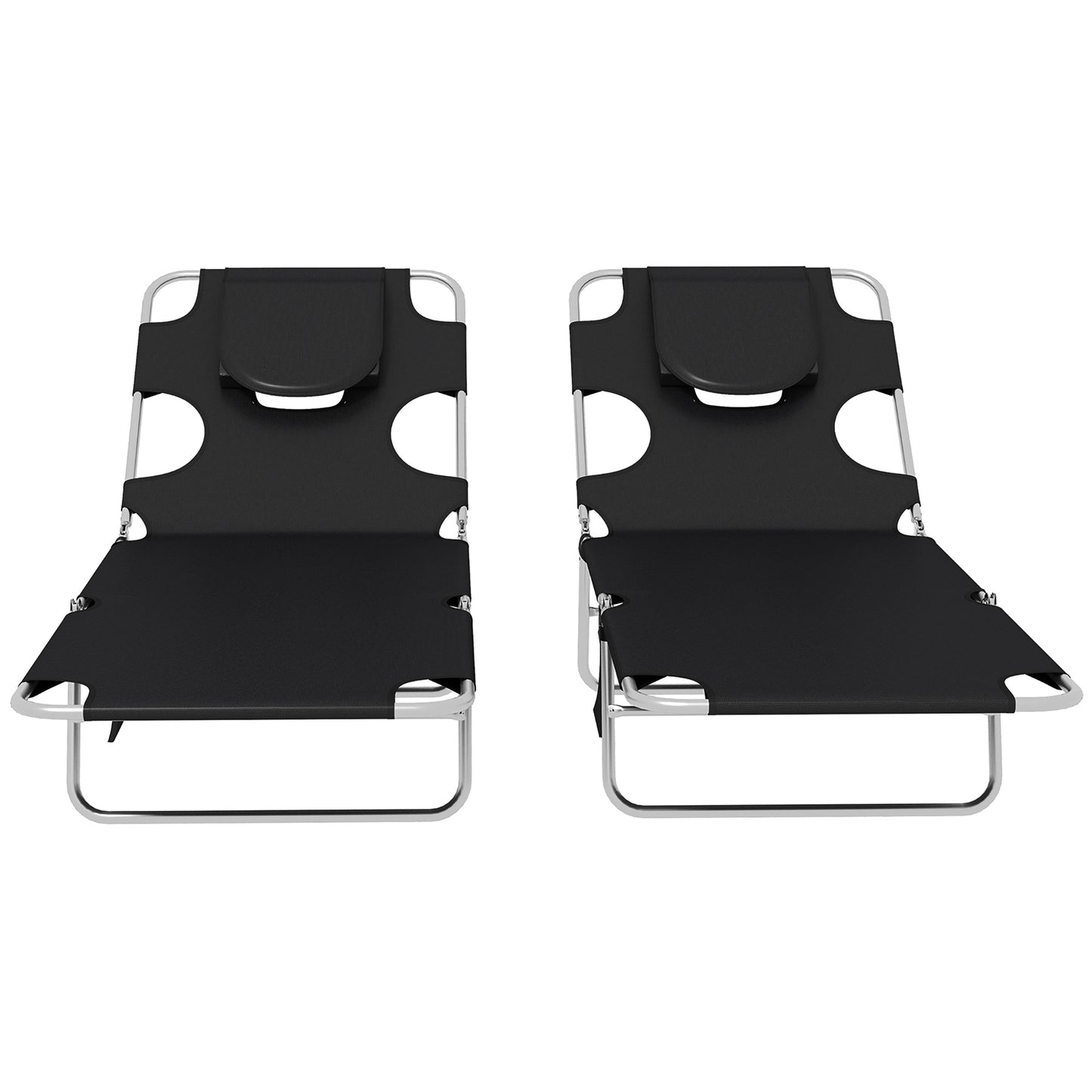 Foldable Sun Lounger Set of 2
