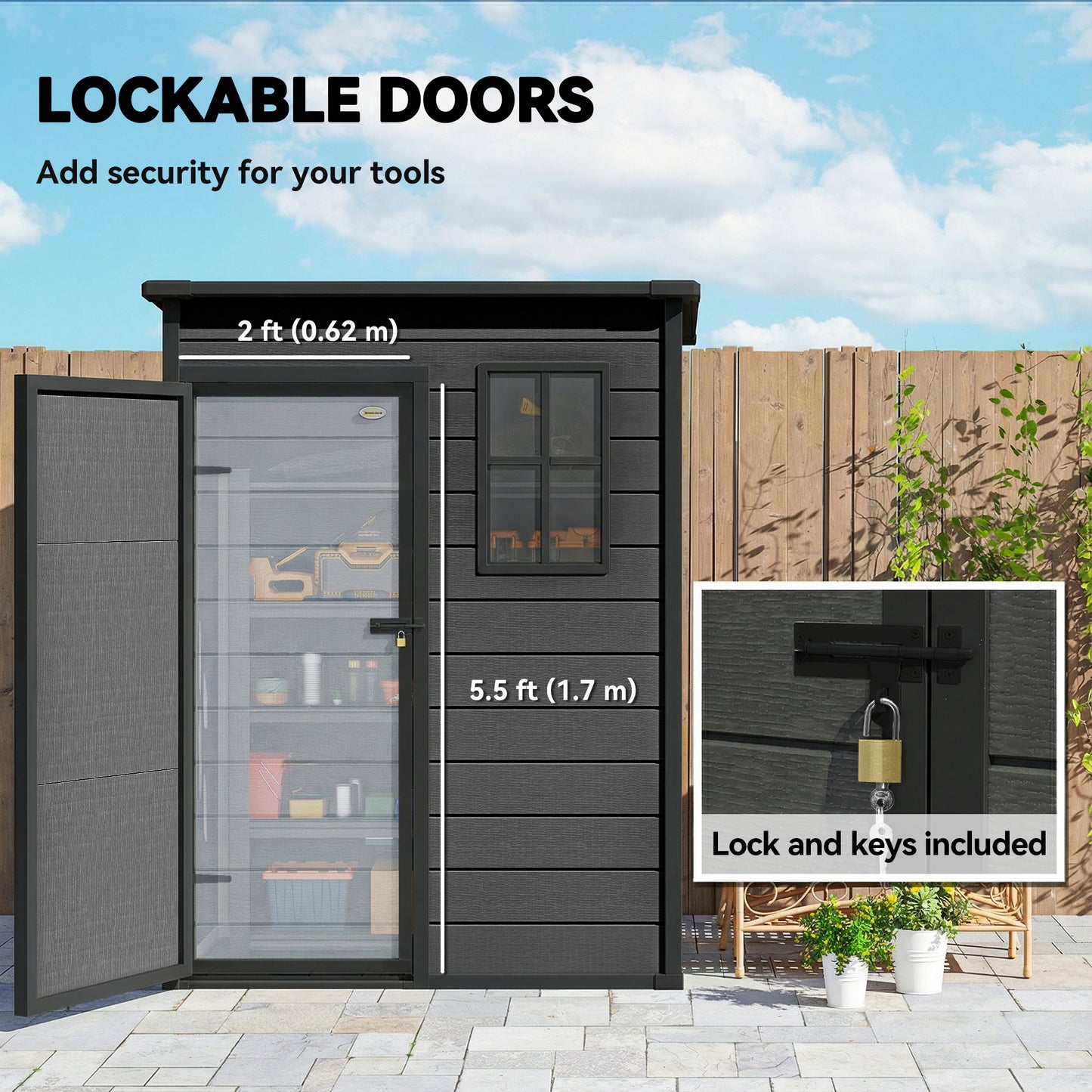 5' x 3' Garden Shed with Floor