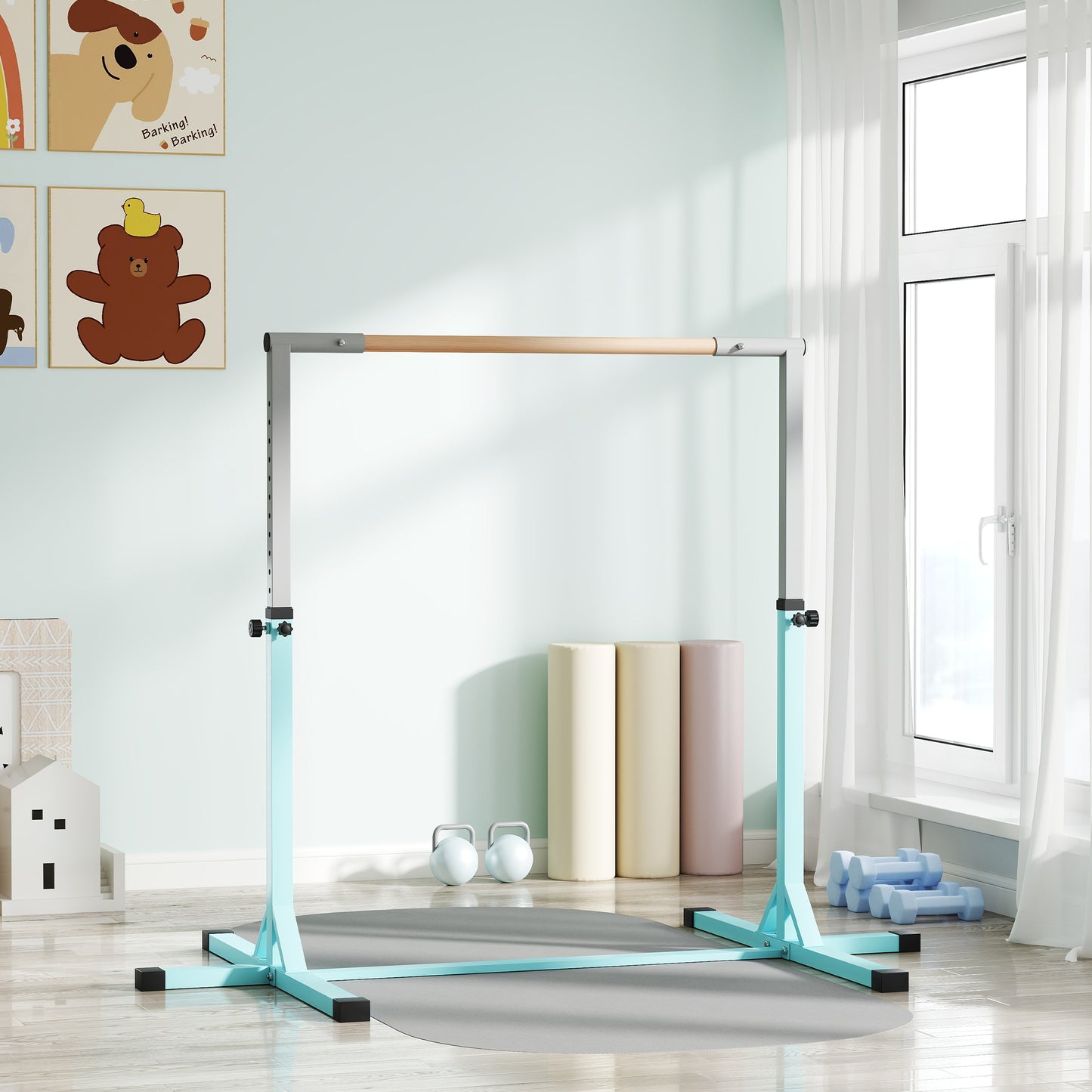Height Adjustable Gymnastics Horizontal Bar for Kids (2)