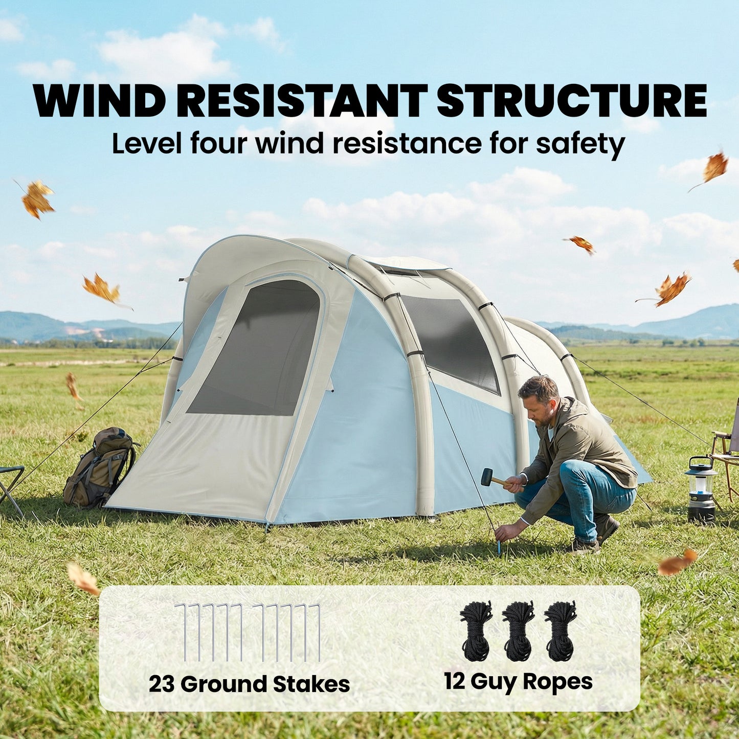 Inflatable Camping Tent w/ Air Pump