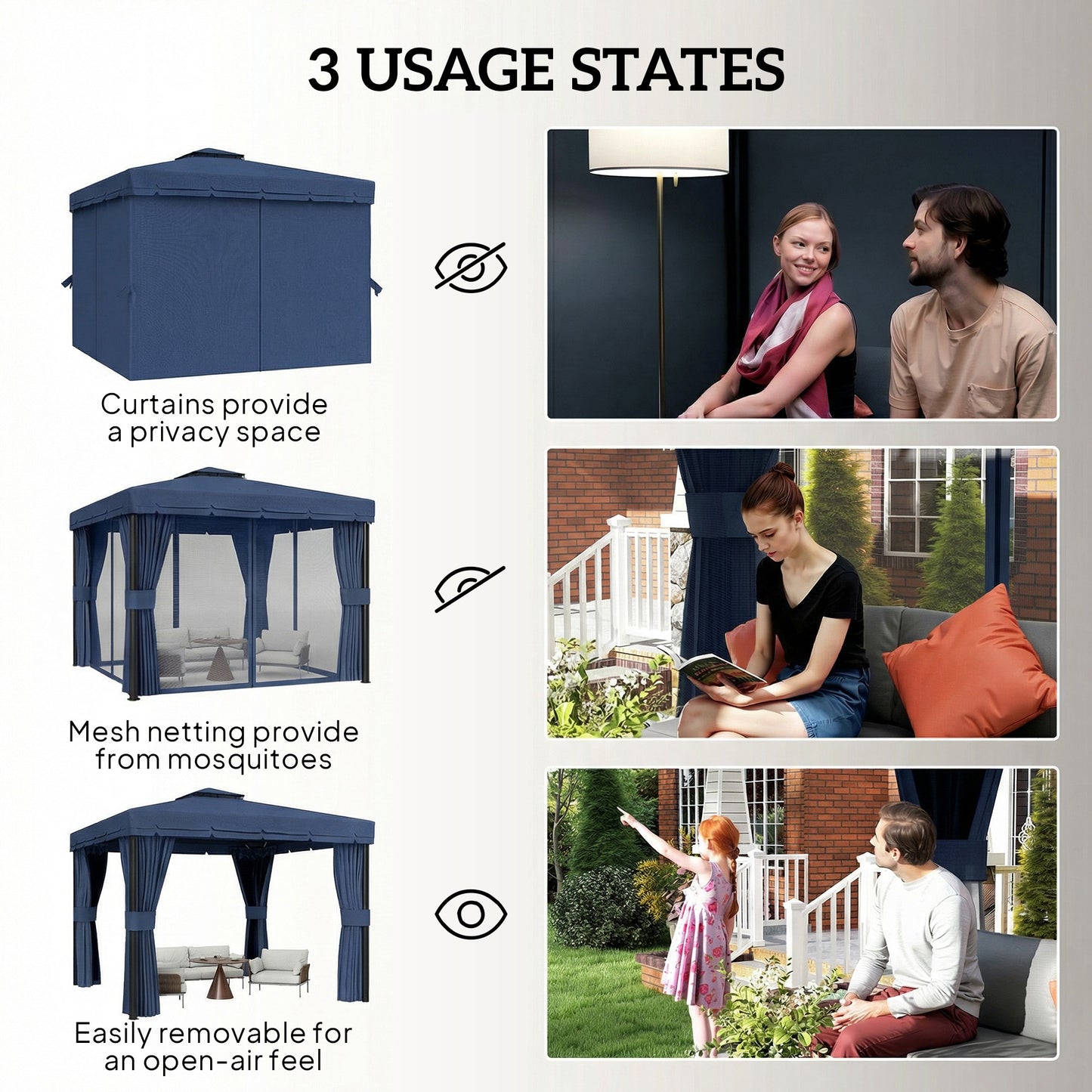 3 x 3(m) Patio Gazebo Canopy Garden Pavilion Tent Shelter Marquee (1)