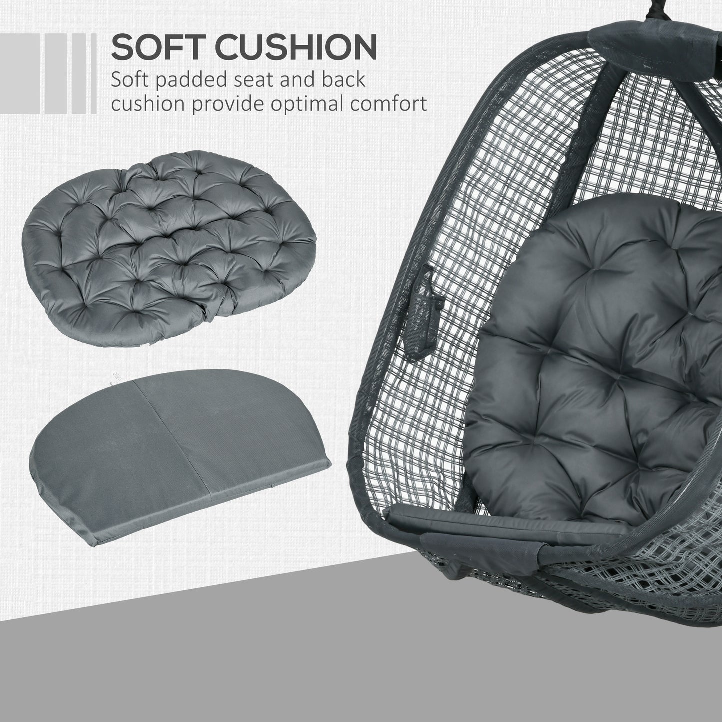 Outdoor Swing Chair with Thick Padded Cushion
