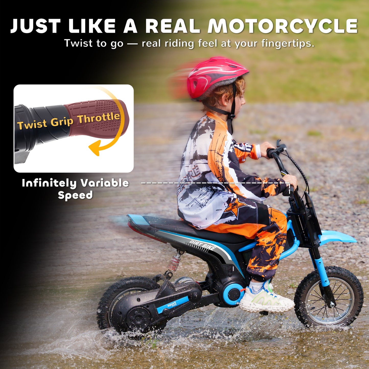24V Electric Motorbike 18km/h with Twist Grip Throttle