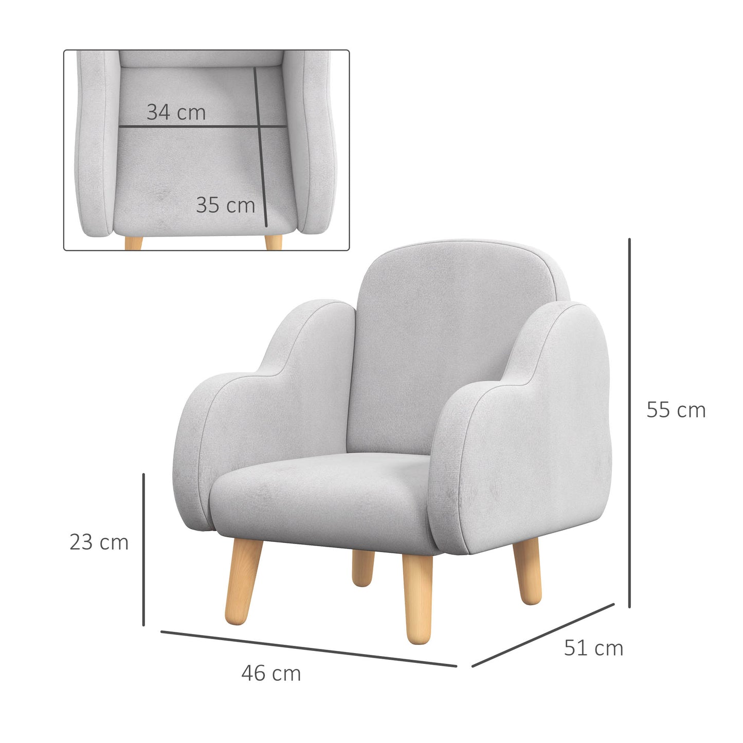 Kids Armchair Toddler Sofa Children Chair with Arm Rest
