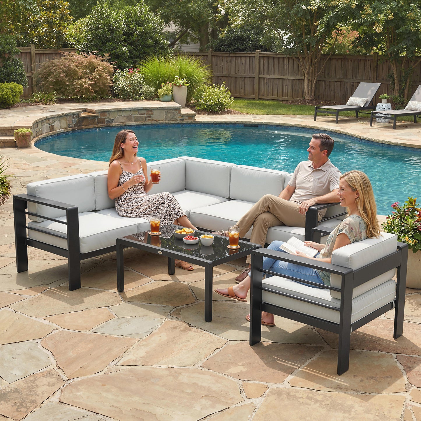 5-Piece Garden Corner Sofa Set with Cushions (1)