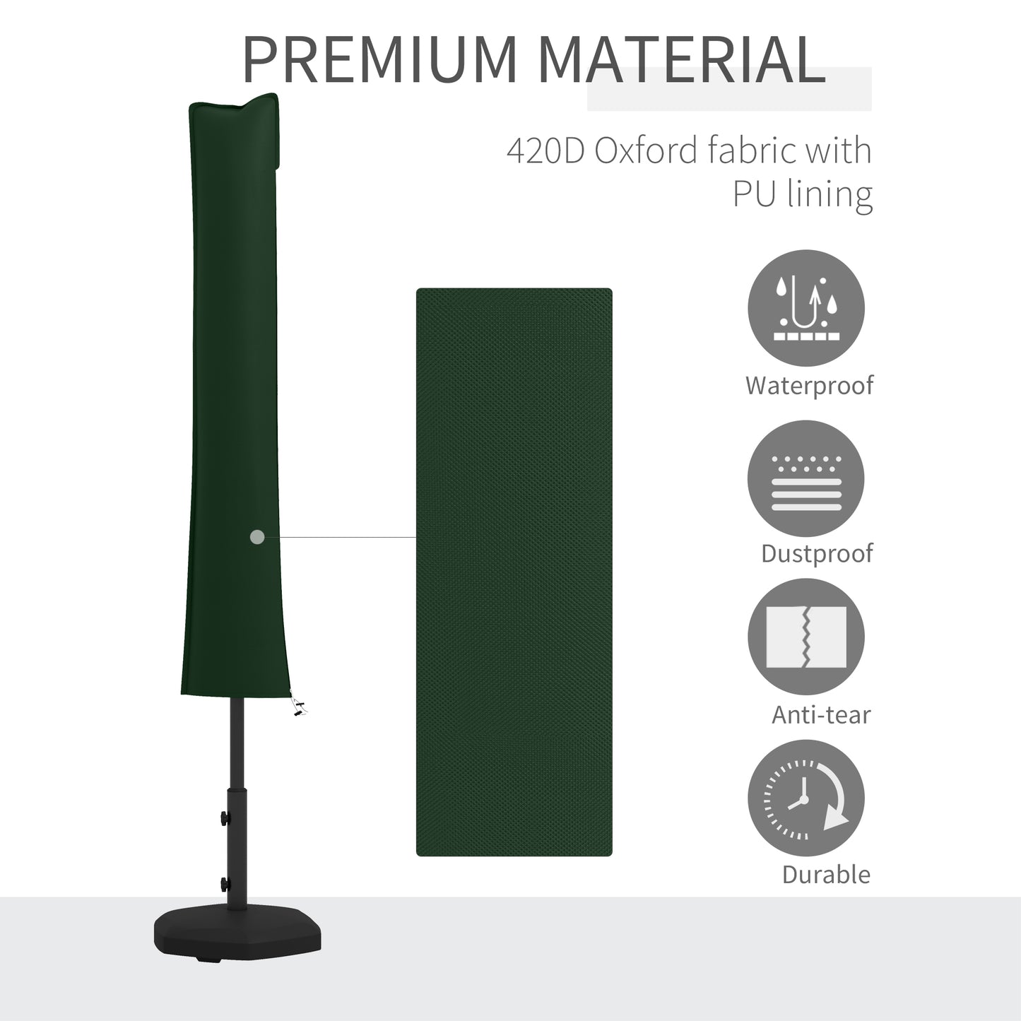 Parasol Cover, Cantilever Umbrella Cover for 2-3.5 m Parasols (1)
