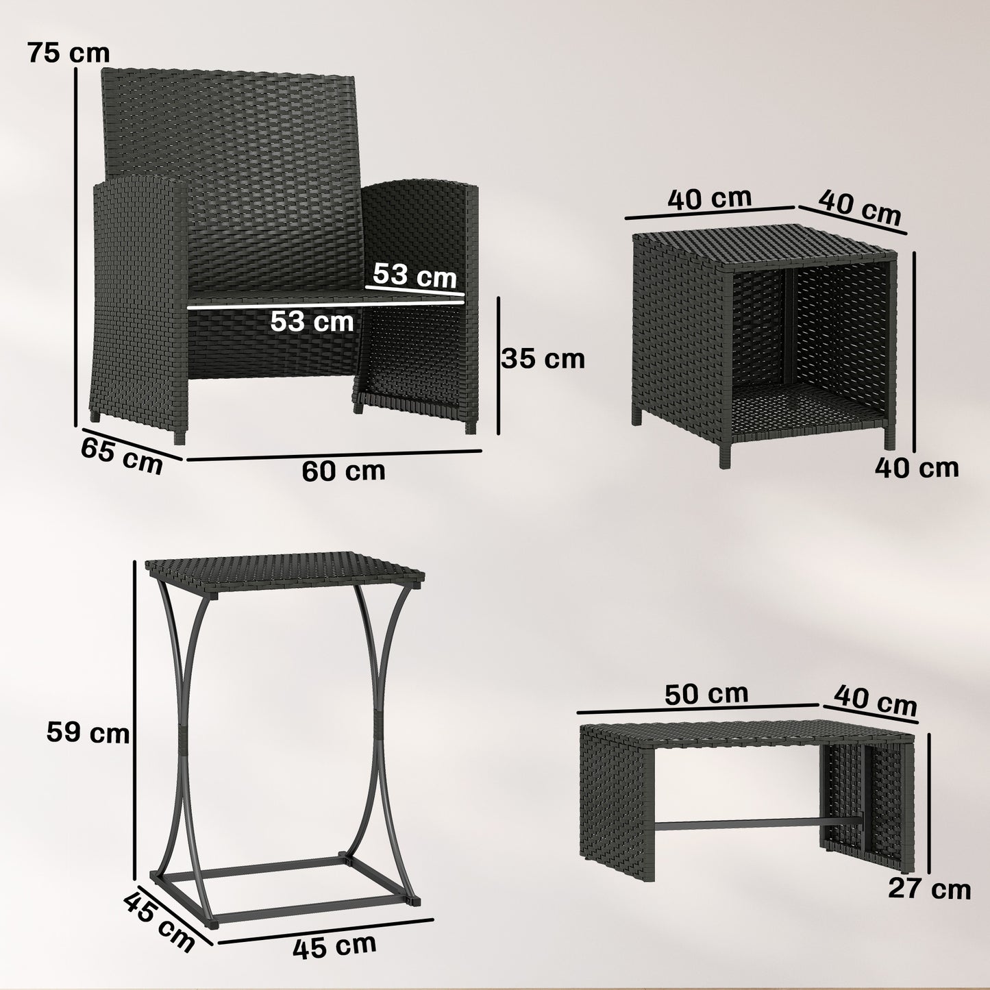 6 Piece Rattan Garden Furniture