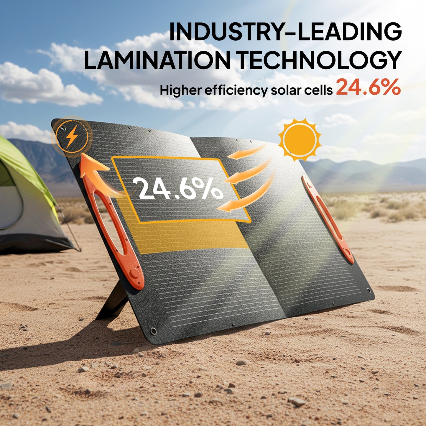 100W Portable Solar Panel, Foldable Solar Charger