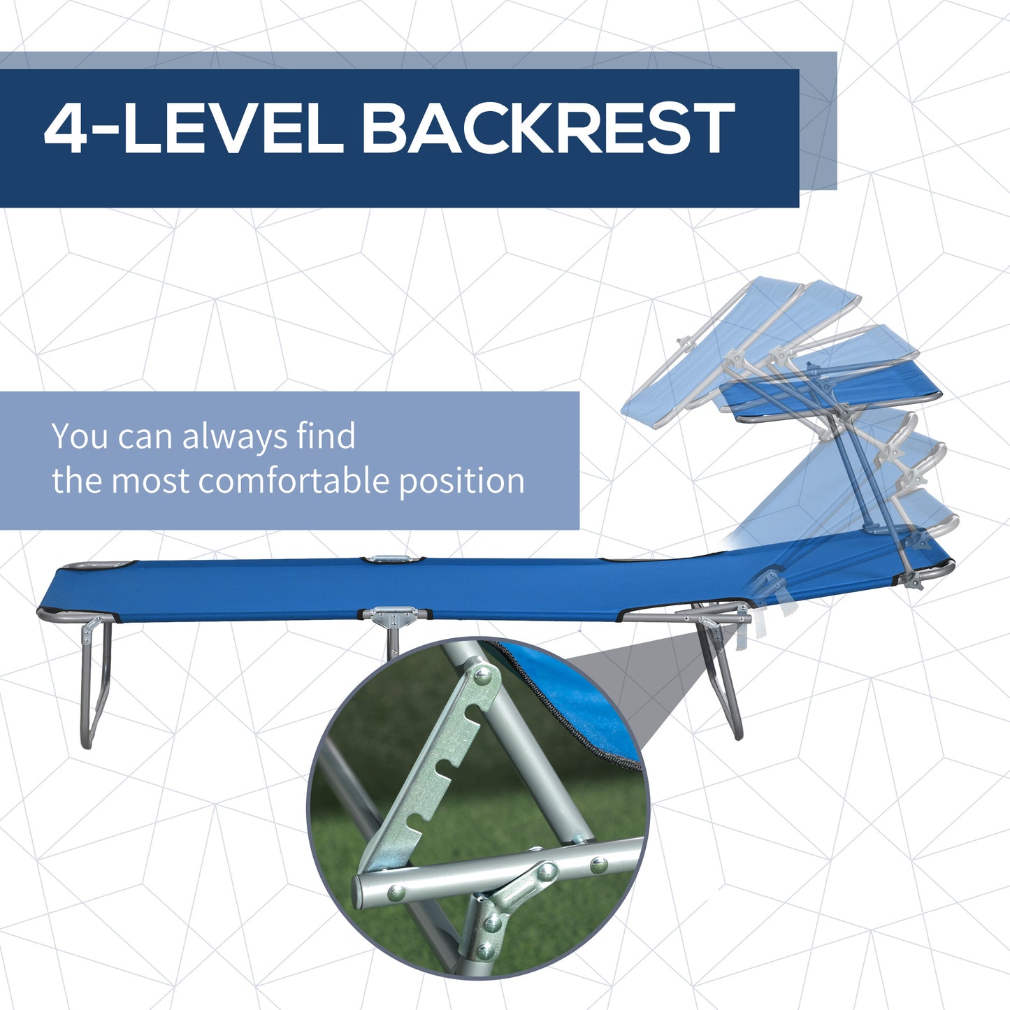 Folding Sun Lounger with Canopy