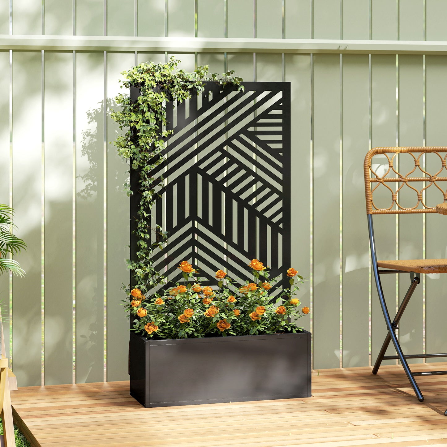 Metal Garden Bed for Garden with Trellis (3)