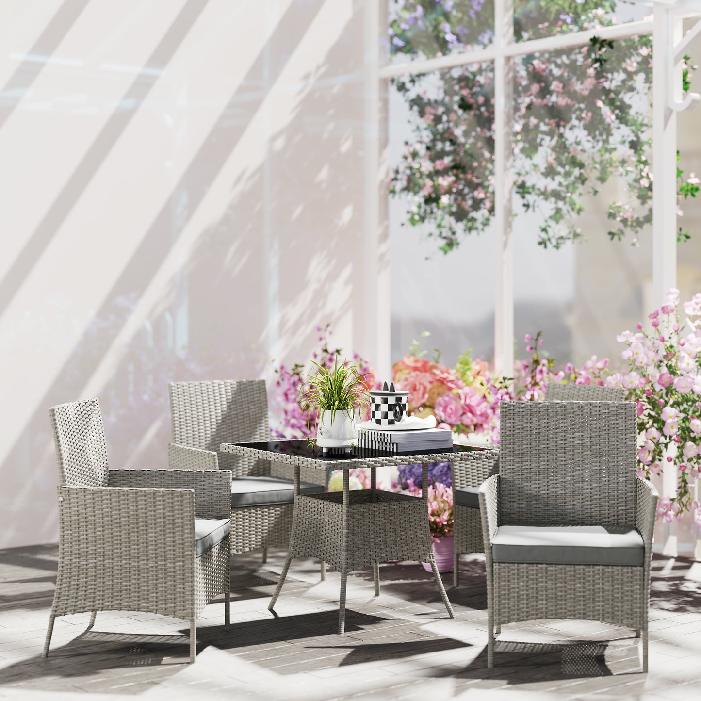 Five-Pieces Rattan Dining Set