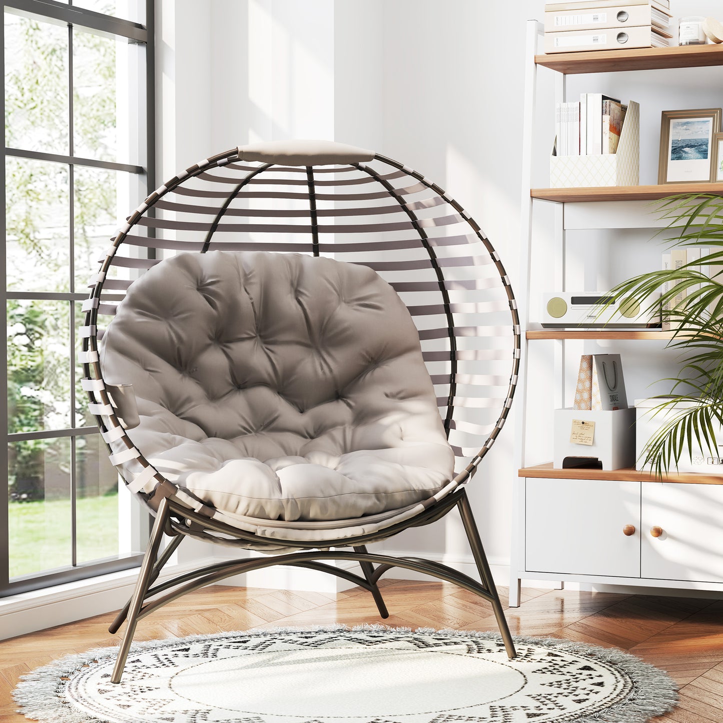 Egg Chair with Cushion & Side Pocket