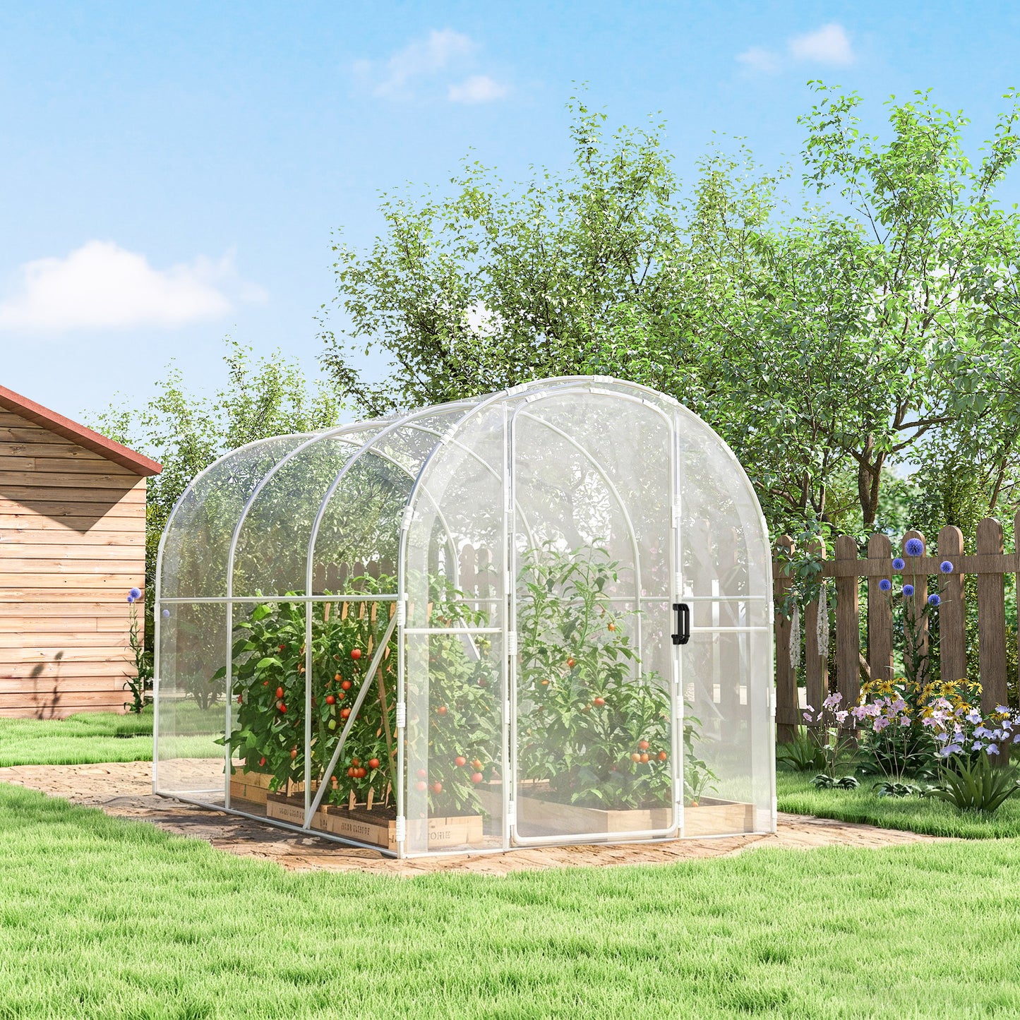 Polytunnel Greenhouse Walk-in Grow House with PE Cover