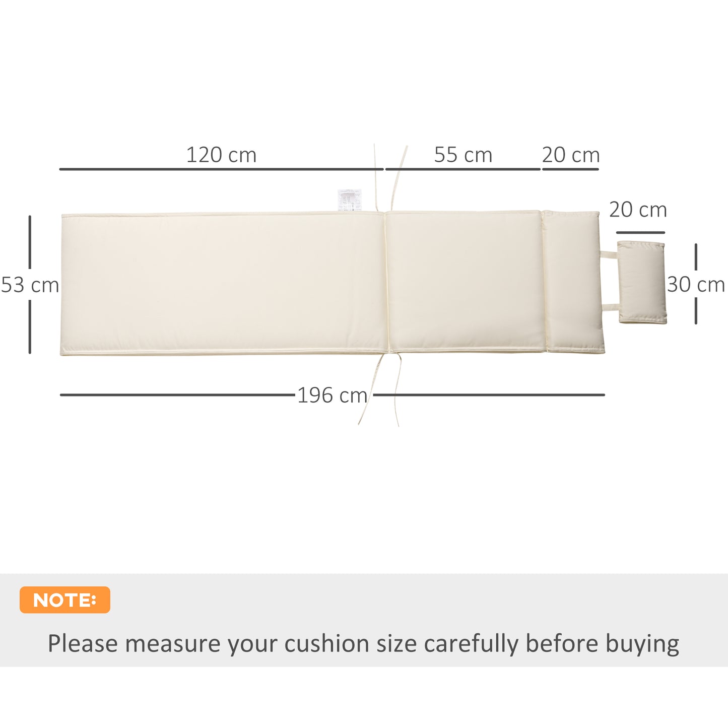 Garden Sun Lounger Cushion Replacement Soft Sunbed Reclining Chair