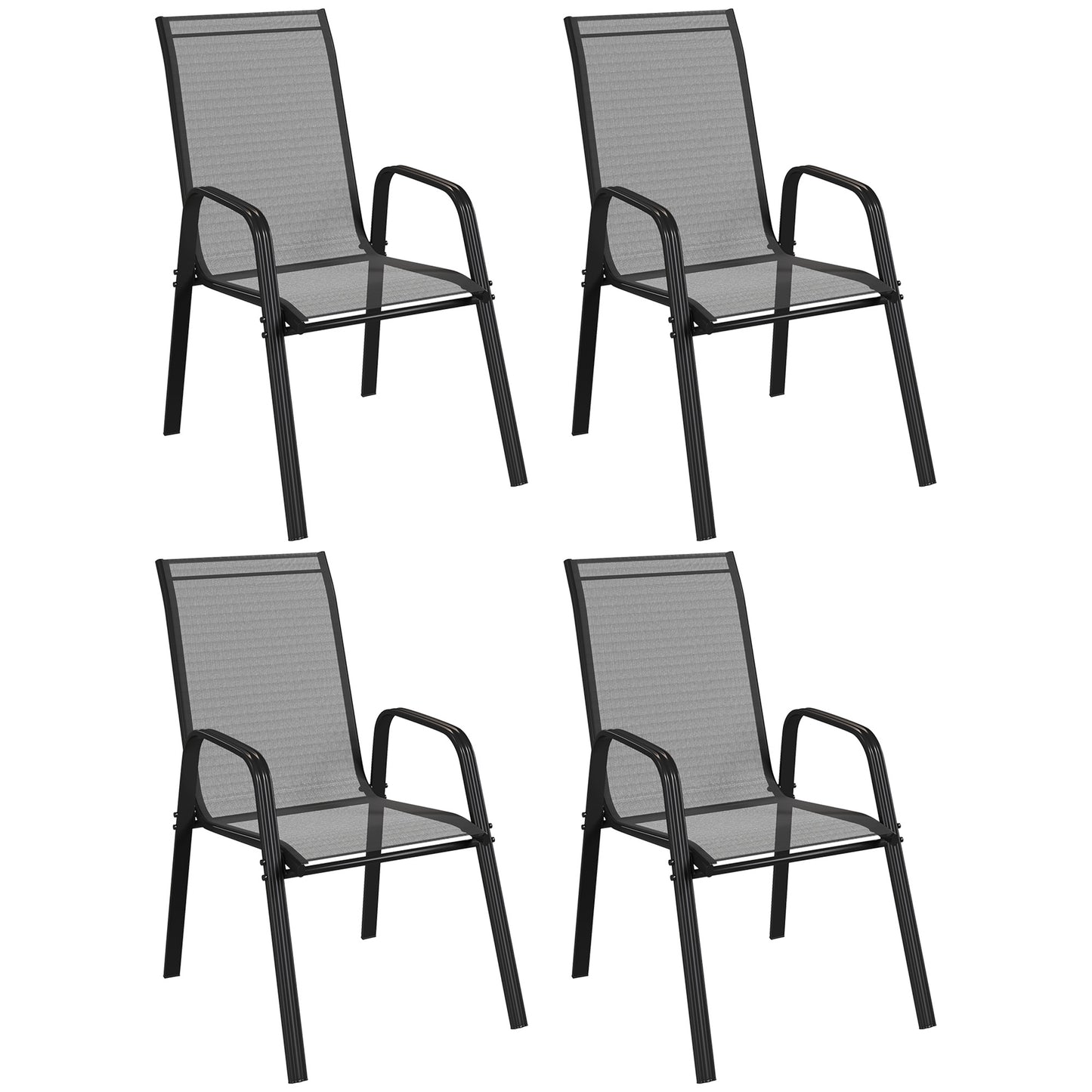 Set of Four Stackable Mesh Seat Chairs (3)