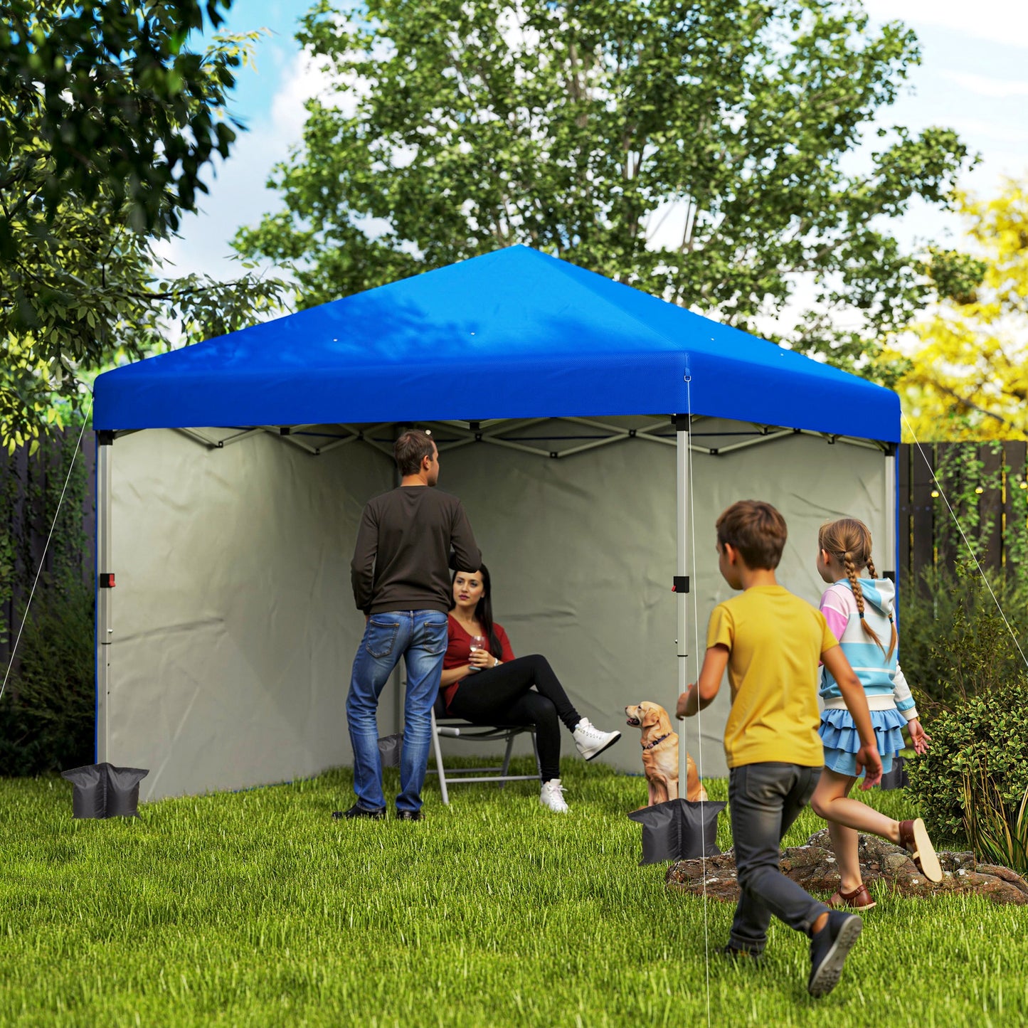 3 x 3 (M) Pop Up Gazebo, UPF 30+ with 2 Sidewalls