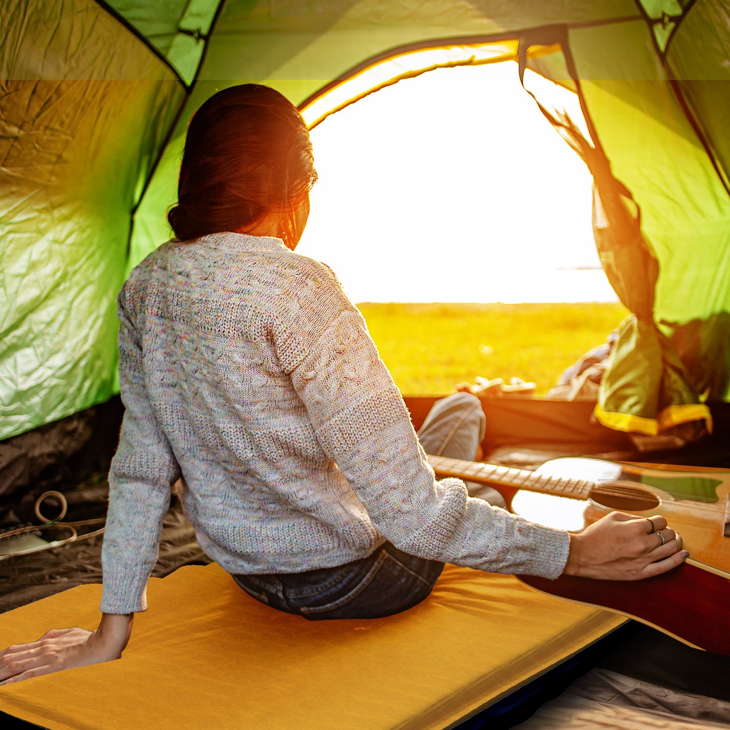 Single Inflatable Mattress Sleeping Pad, Self-Inflating