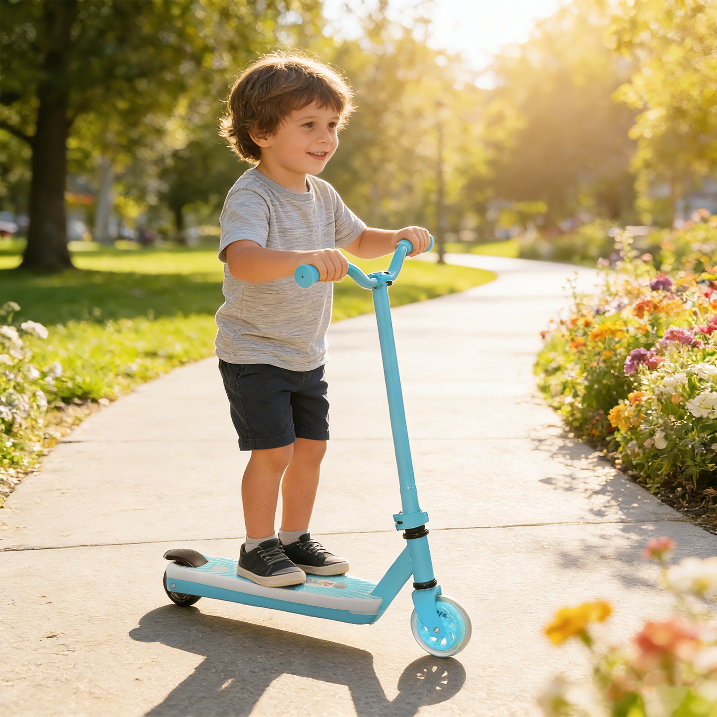 Electric Scooter for Kids Aged 4-7 Years, with Flashing LED Lights
